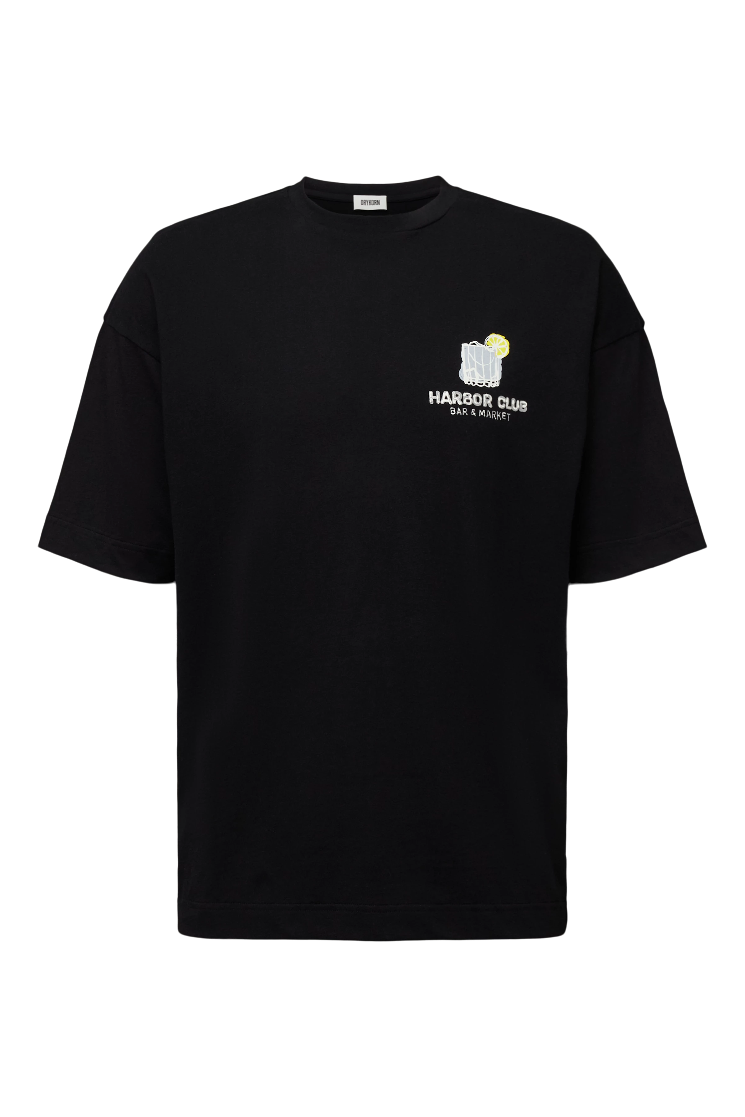 KAYRO_HC - Relaxed Fit T-Shirt in reiner Baumwolle mit Print - Herren - schwarz - Freisteller Frontansicht