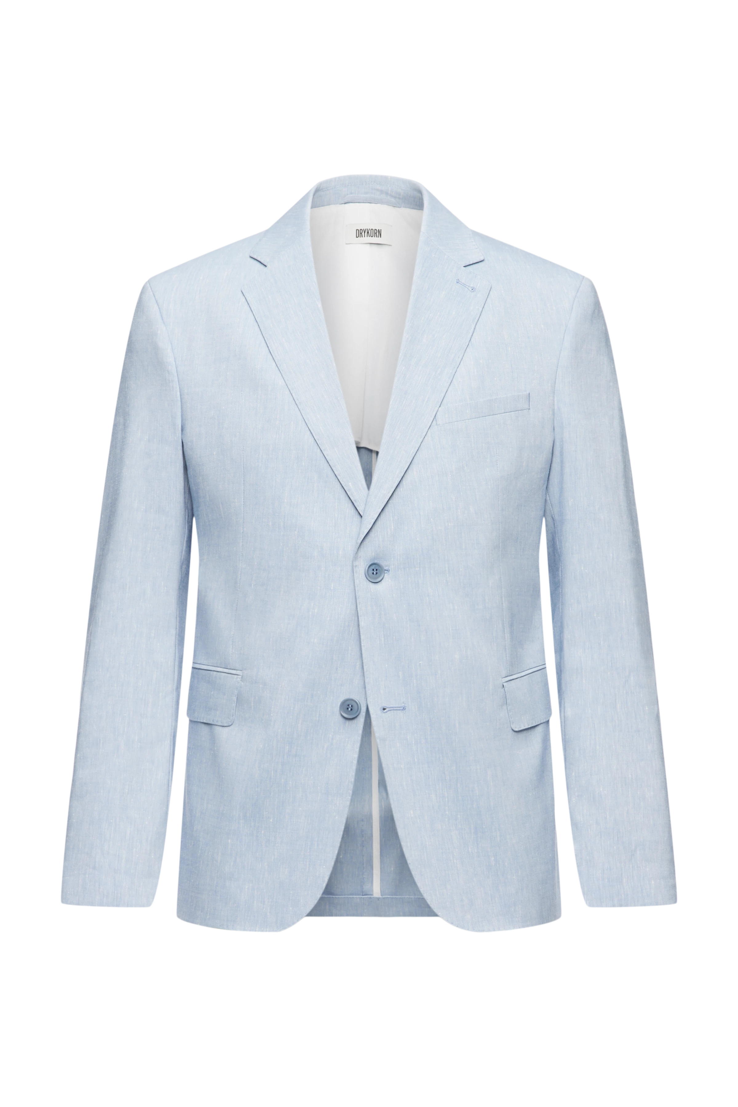 YAMES - Single-breasted jacket in linen mix - men - blue - Freisteller Frontansicht