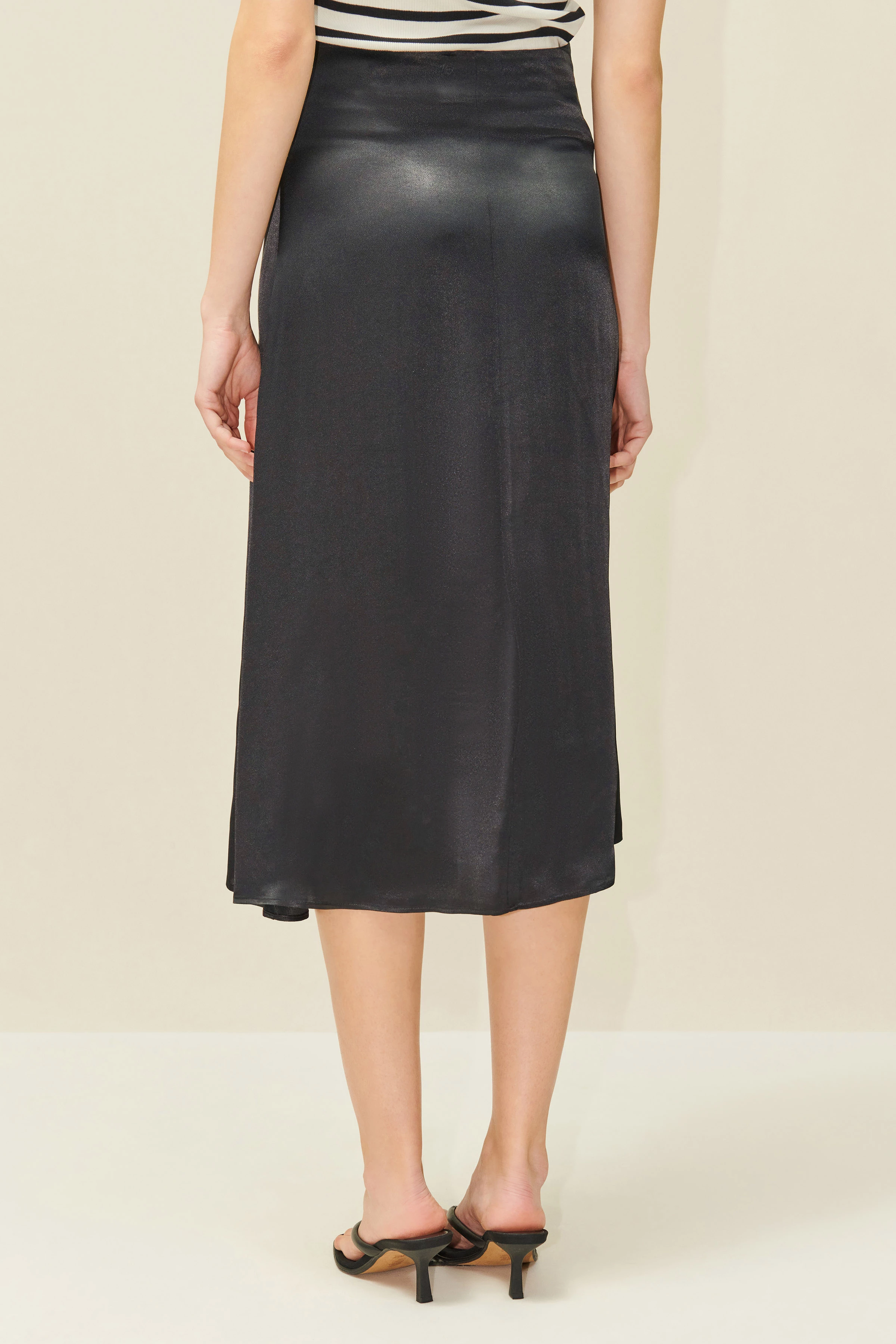 BENTE - Ausgestellter Midi-Rock - Damen - schwarz - Rückansicht