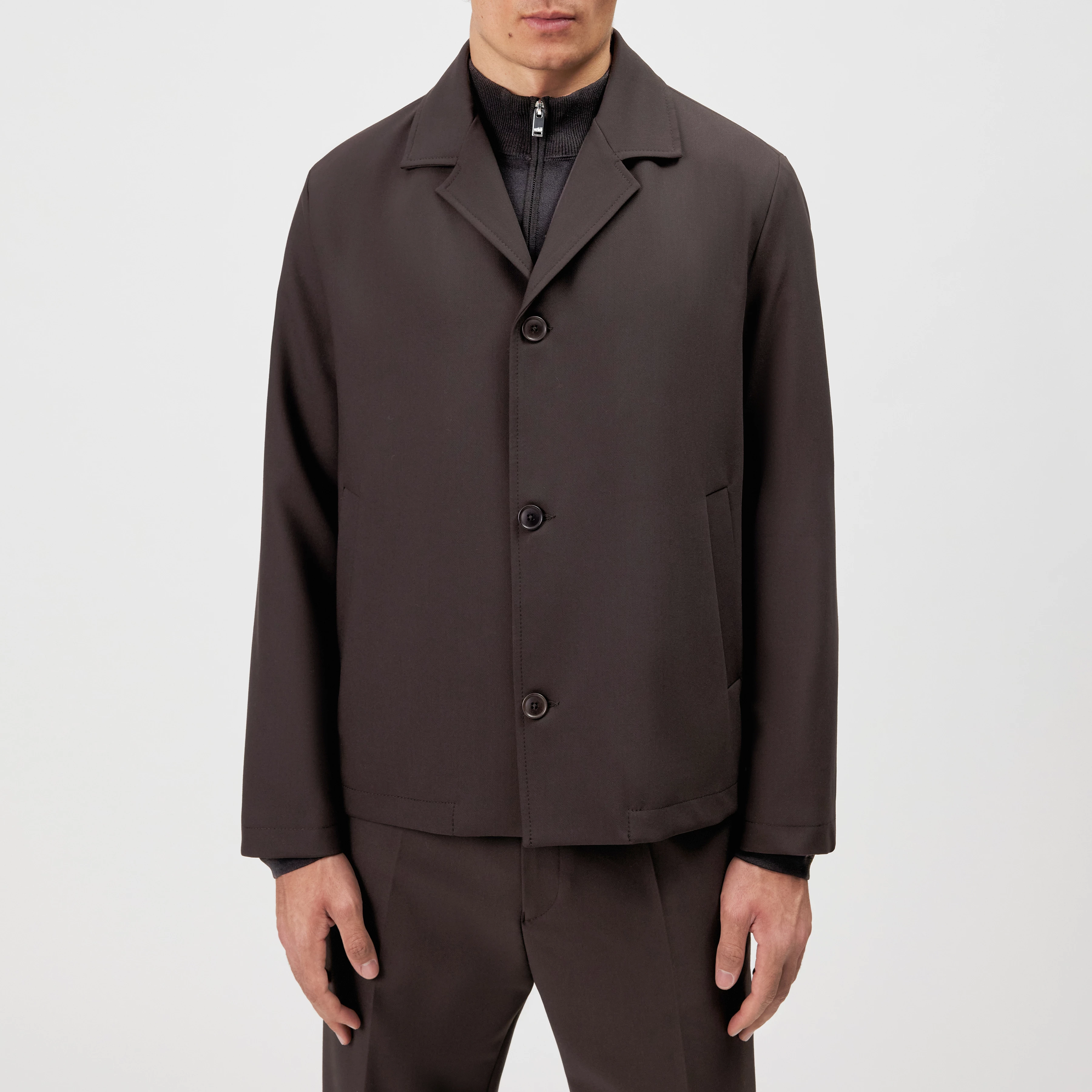 LOUVIN - Regular fit jacket with lapel collar - men - brown - Frontansicht