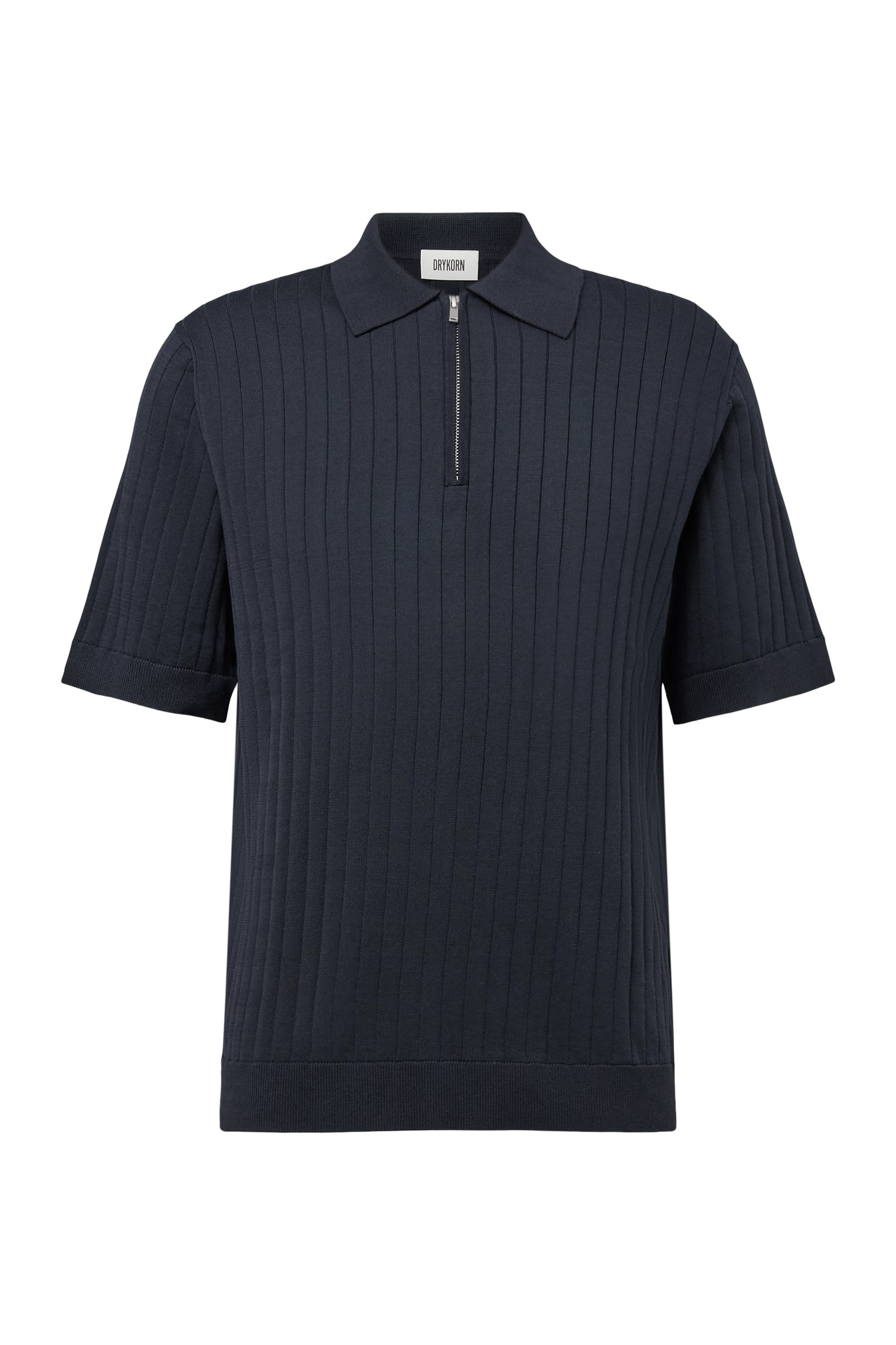 Men knit polo shirt NIIVAN in blue from DRYKORN