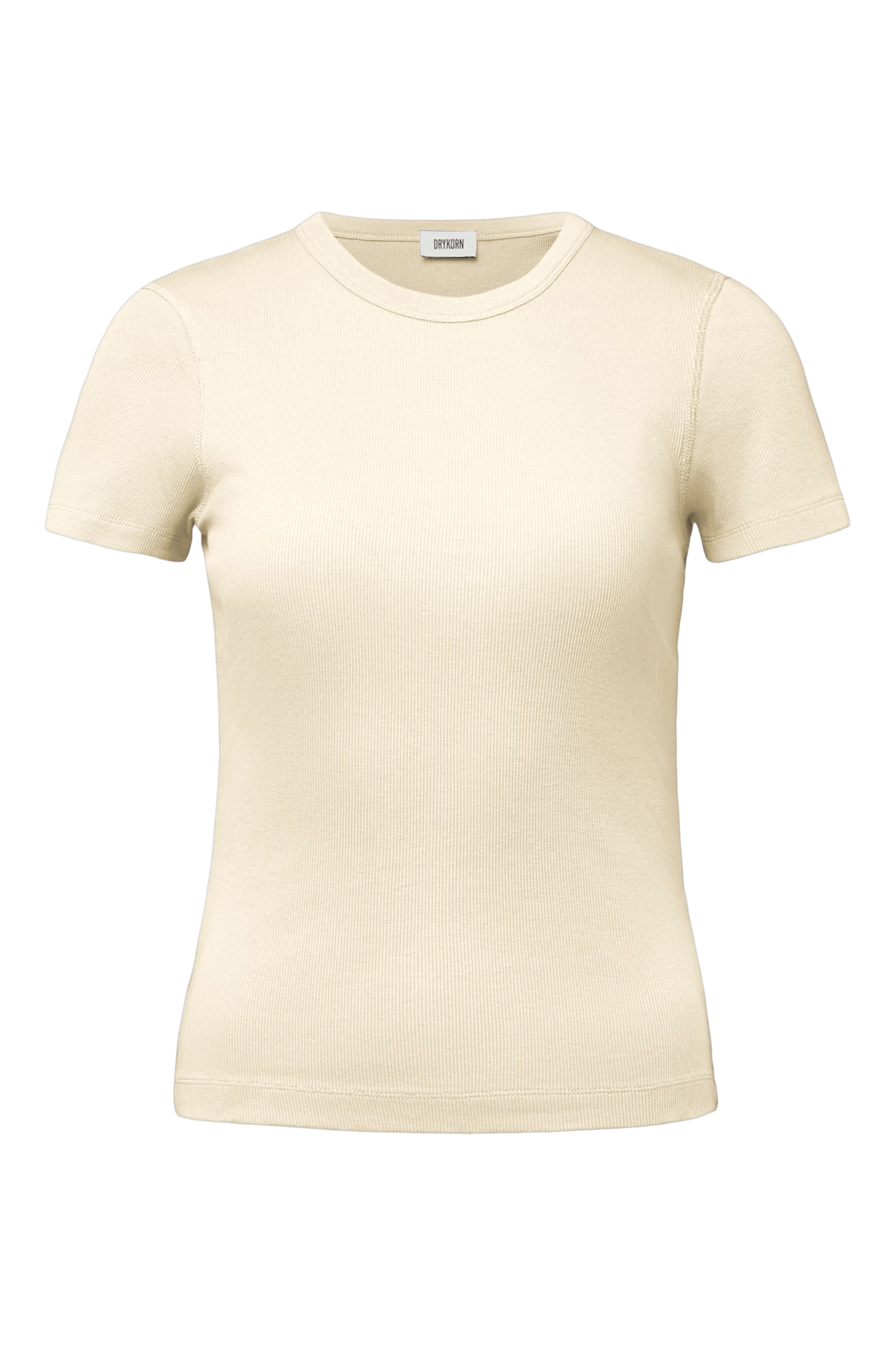 KOALE - Slim T-shirt in cotton rib - women - yellow - Freisteller Frontansicht