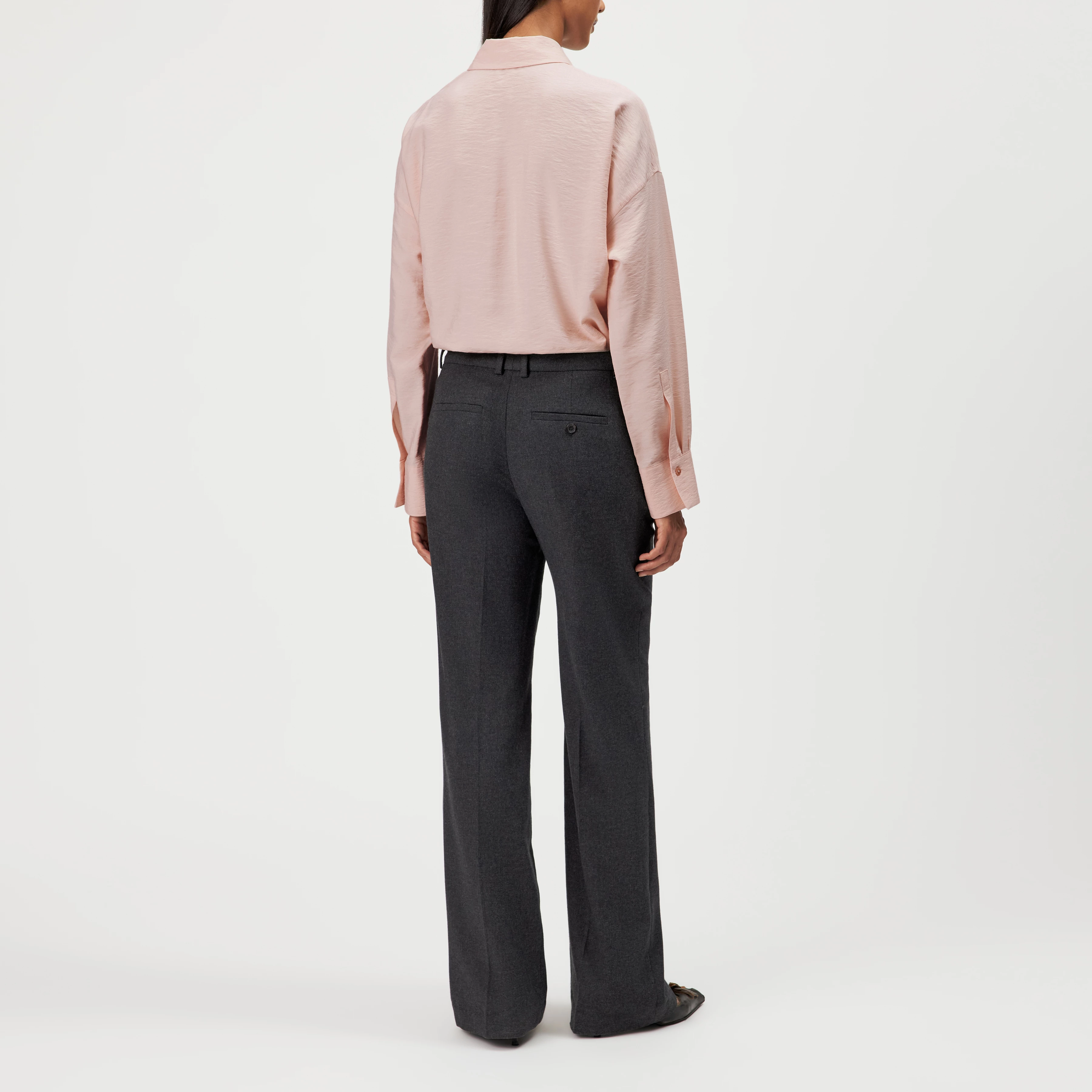BEADLE - Regular fit trousers with a crease - women - grey - Rückansicht