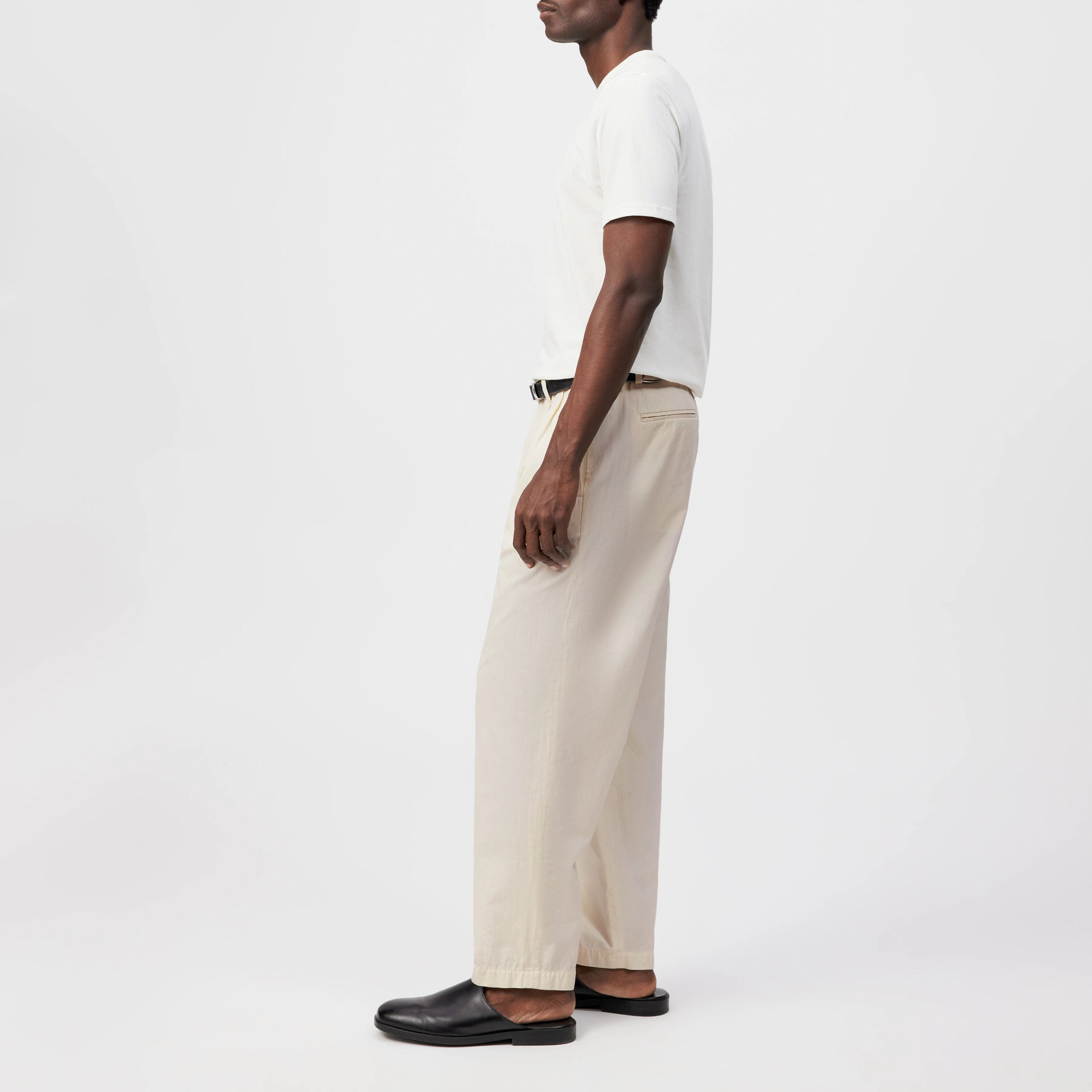 JULIENO - Slim Fit T-shirt van puur katoen - heren - off white - Seitenansicht