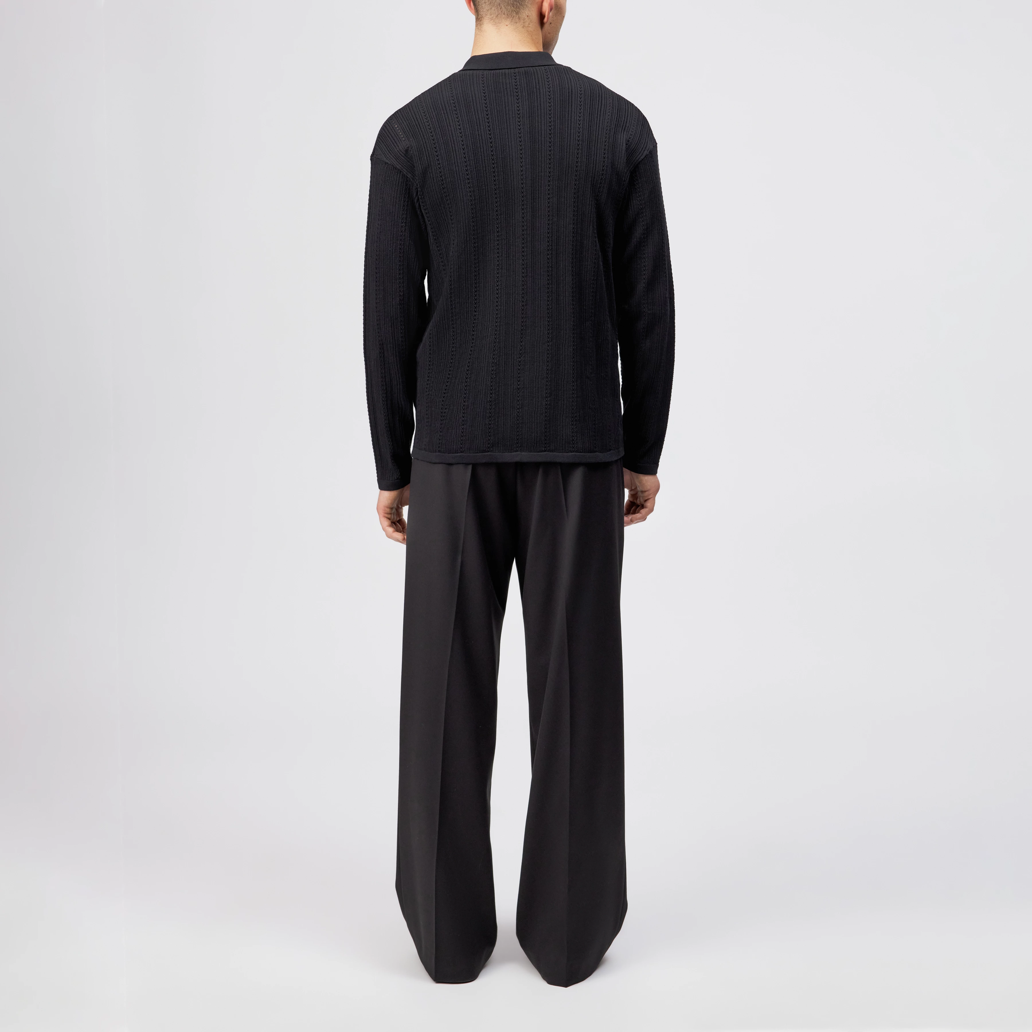 EMILIAS - Regular fit cotton polo - men - black - Rückansicht