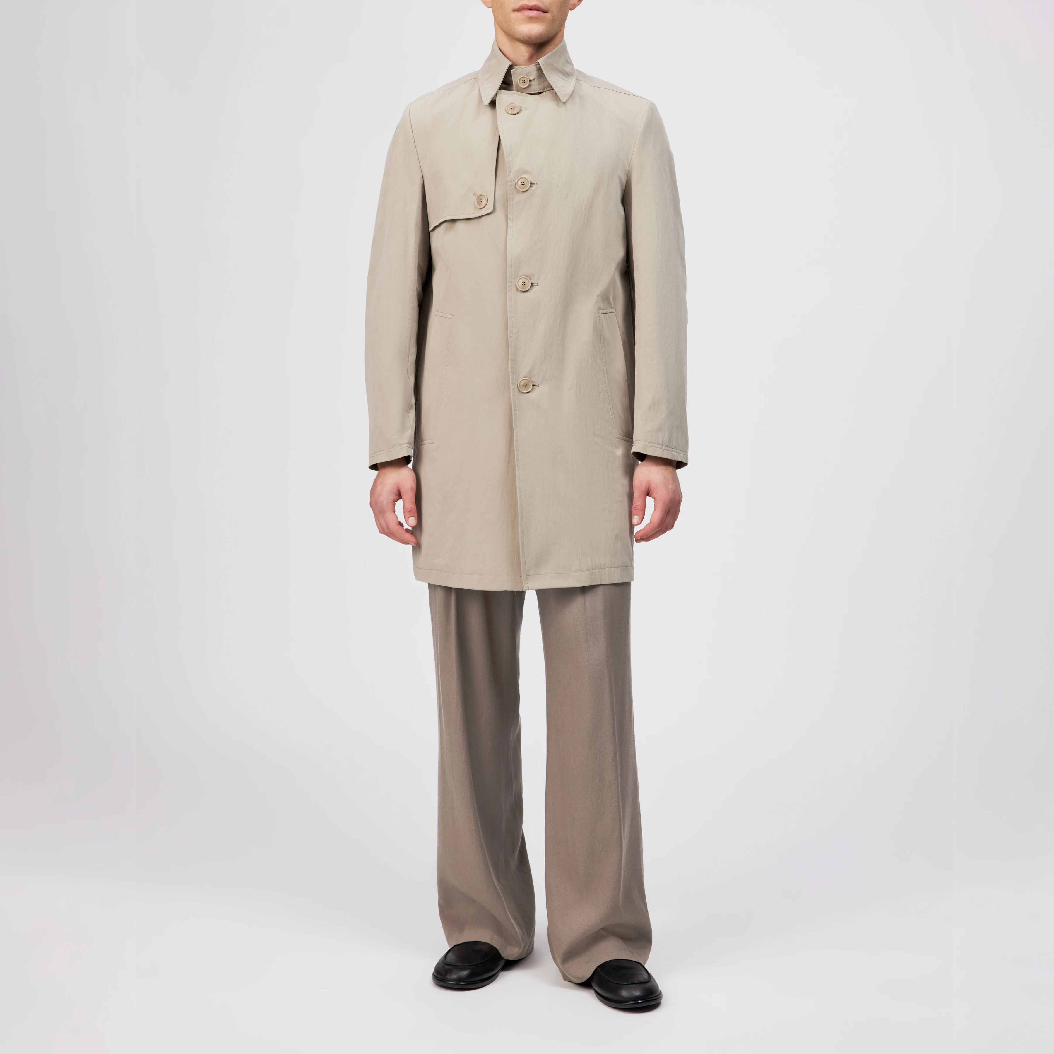 SKOPJE_C - Cotton blend trench coat - men - beige - Frontansicht