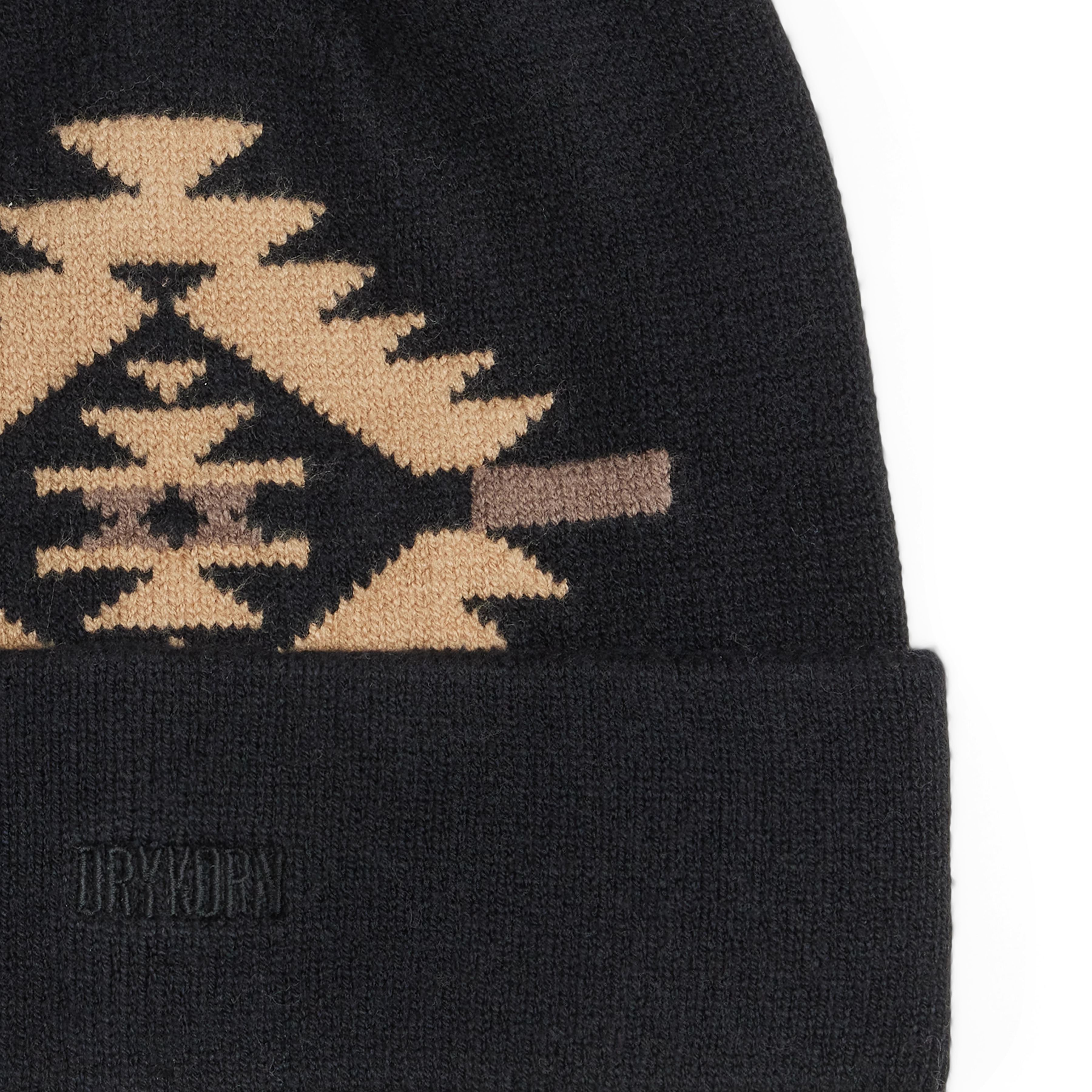 LOAH - Beanie in Baumwoll-Mix - Unisex - schwarz - Freisteller Detailansicht