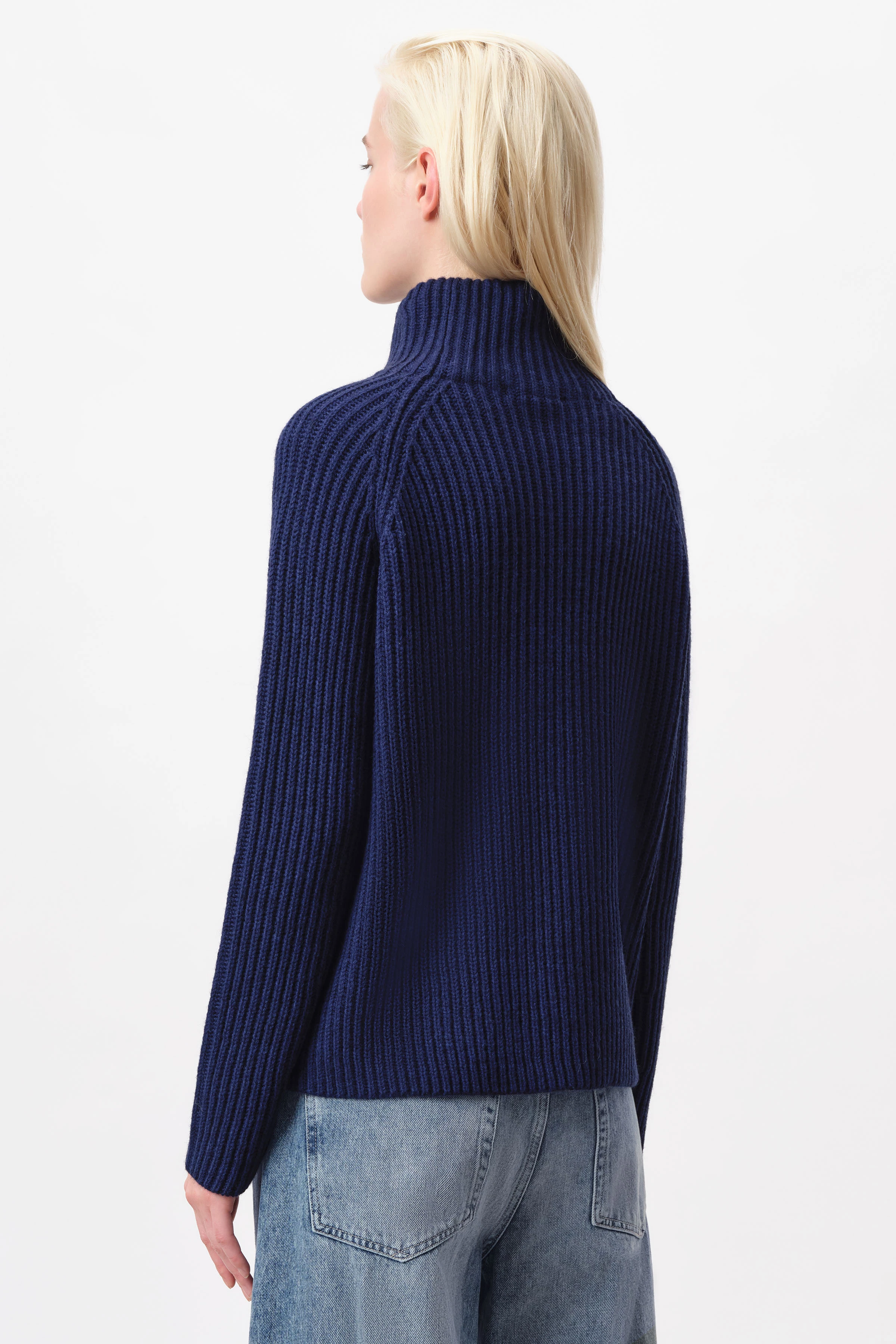 ARWEN - coltrui in alpacawolmix - dames - blauw - Rückansicht