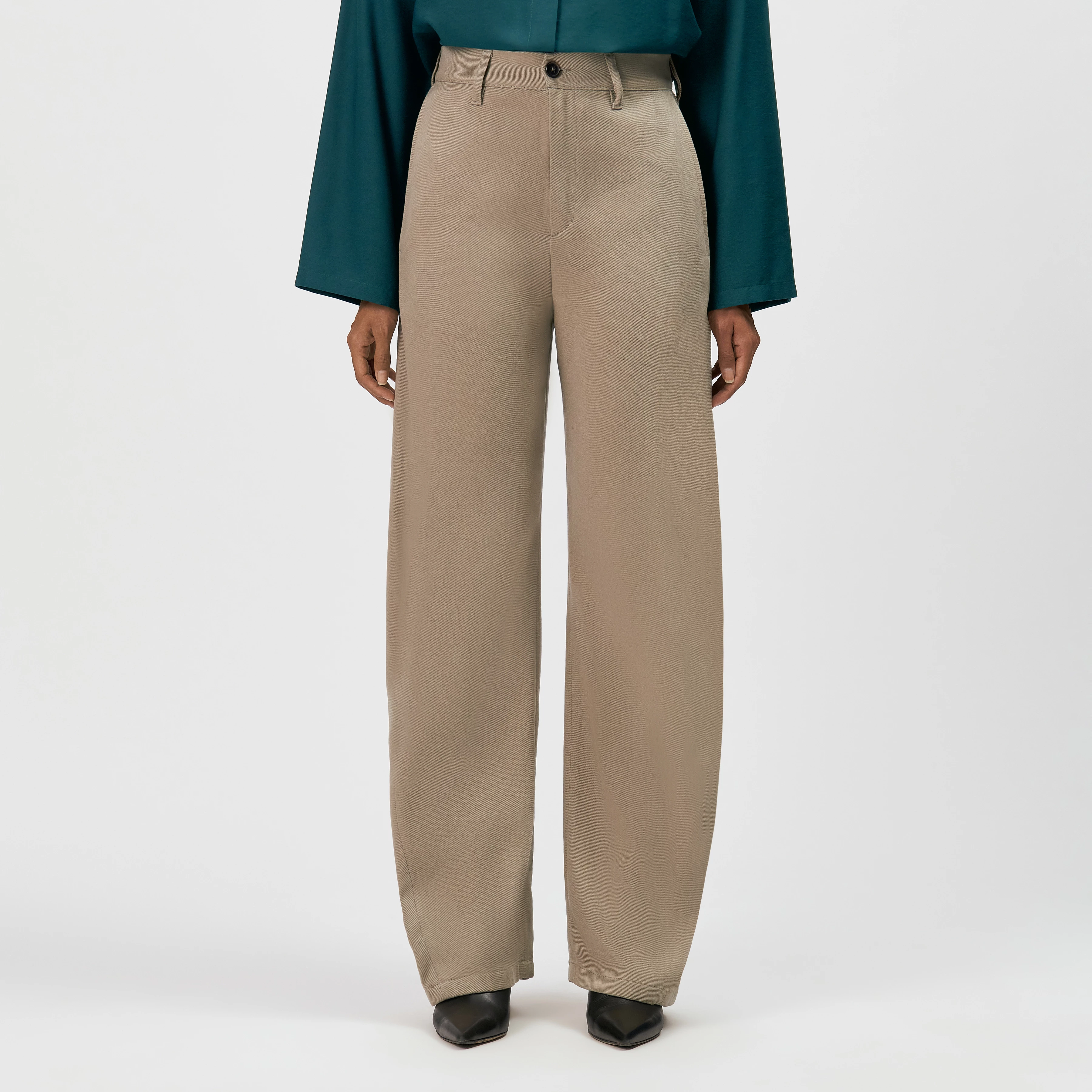RECEIVE - Pantalon ample coupe décontractée - women - beige - Frontansicht