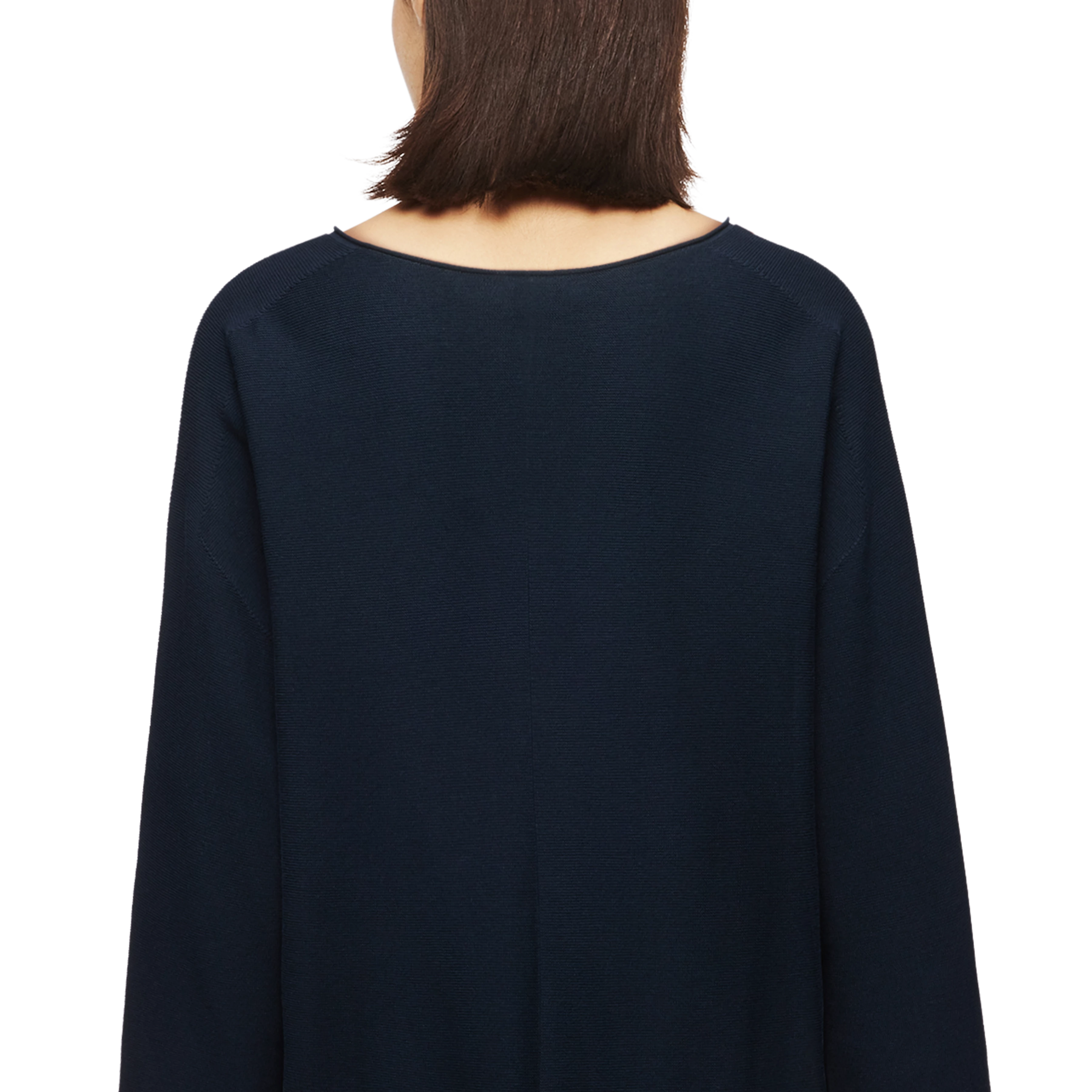 KADYRA_2 - Mini dress with 7/8 length sleeves in cotton crêpe - women - blue - Detailansicht am Model