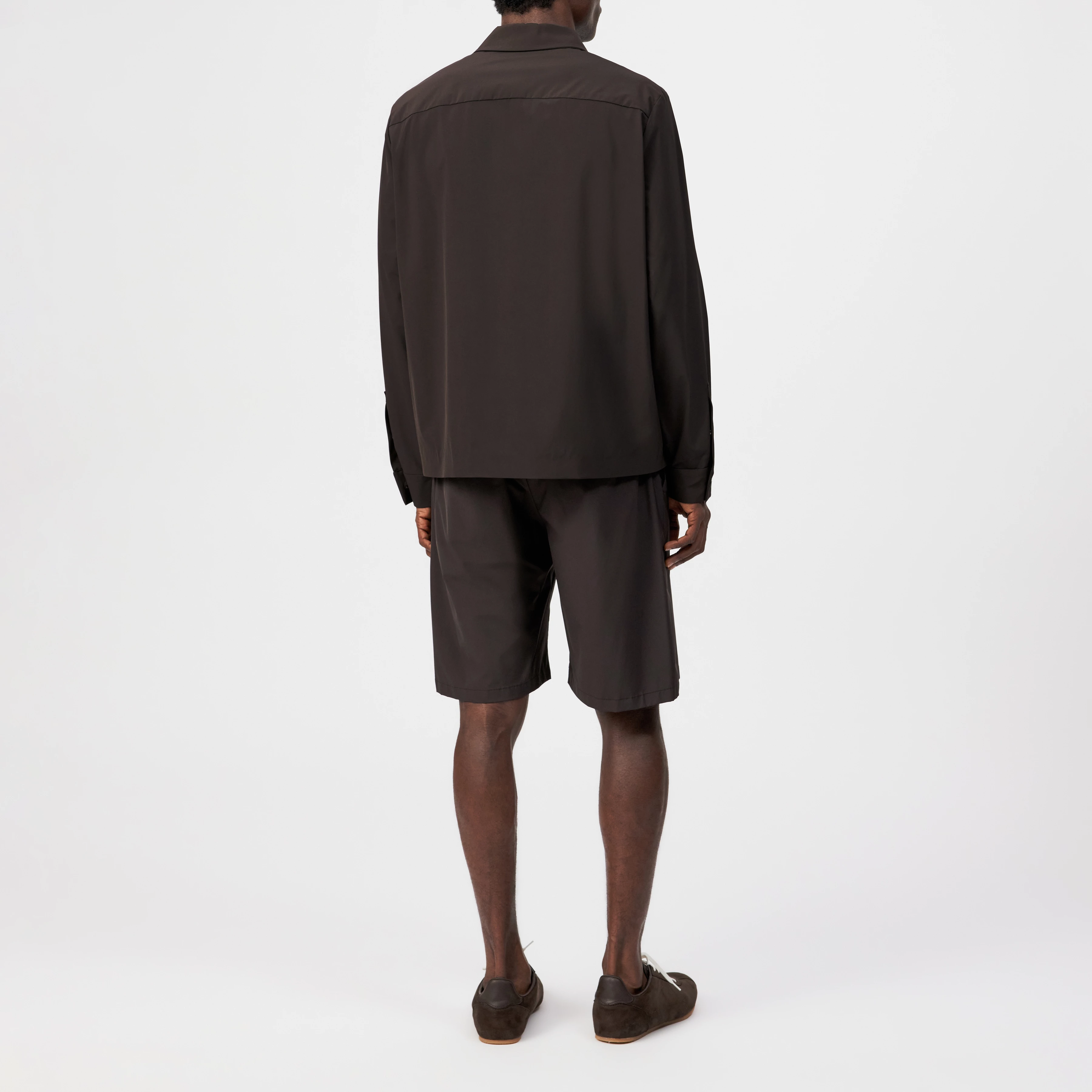 JOTTAR - Regular fit zip jacket made of lightweight nylon - men - brown - Rückansicht