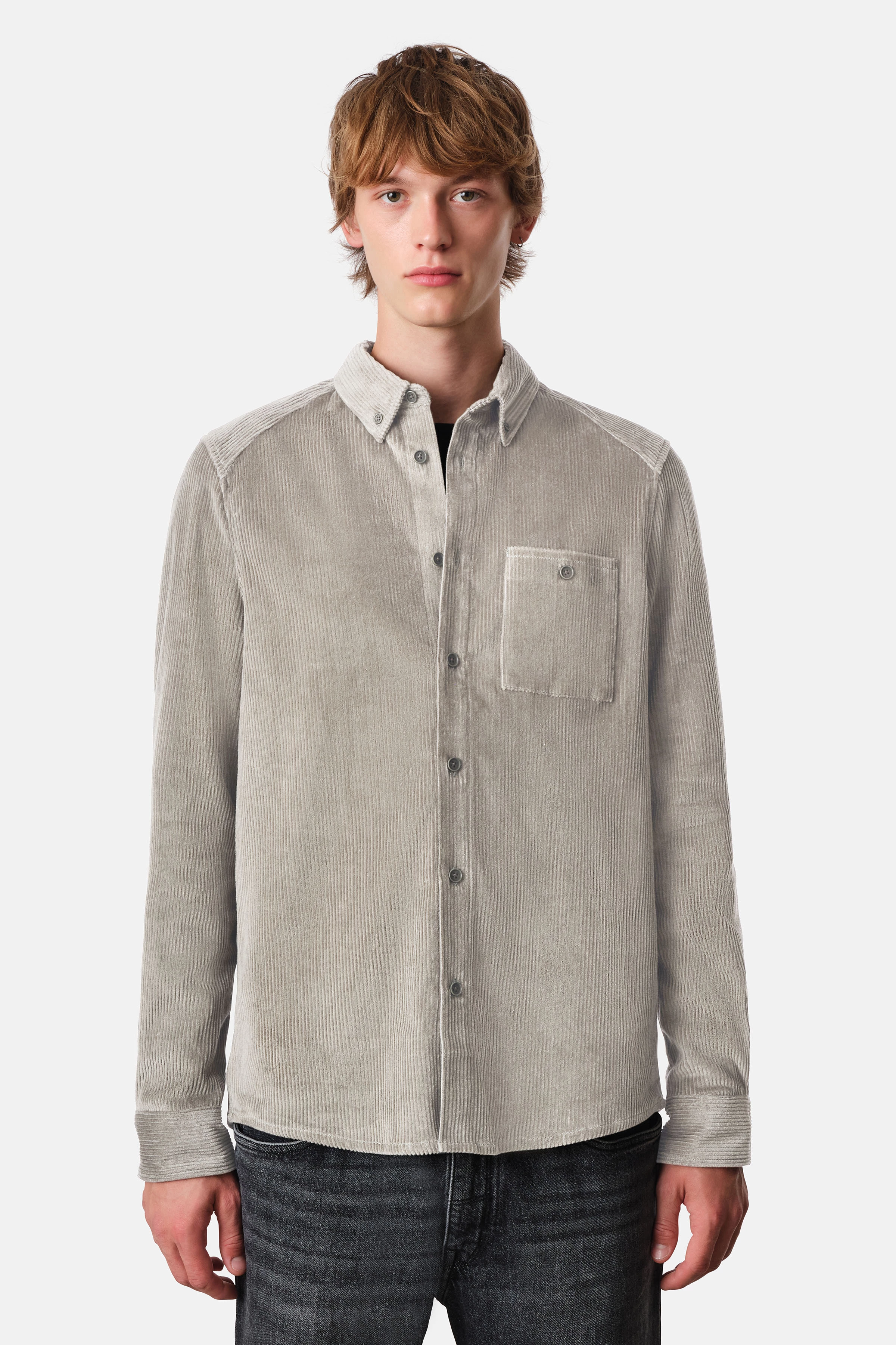 LIET - Button Down Hemd aus Cord - Herren - braun - Frontansicht