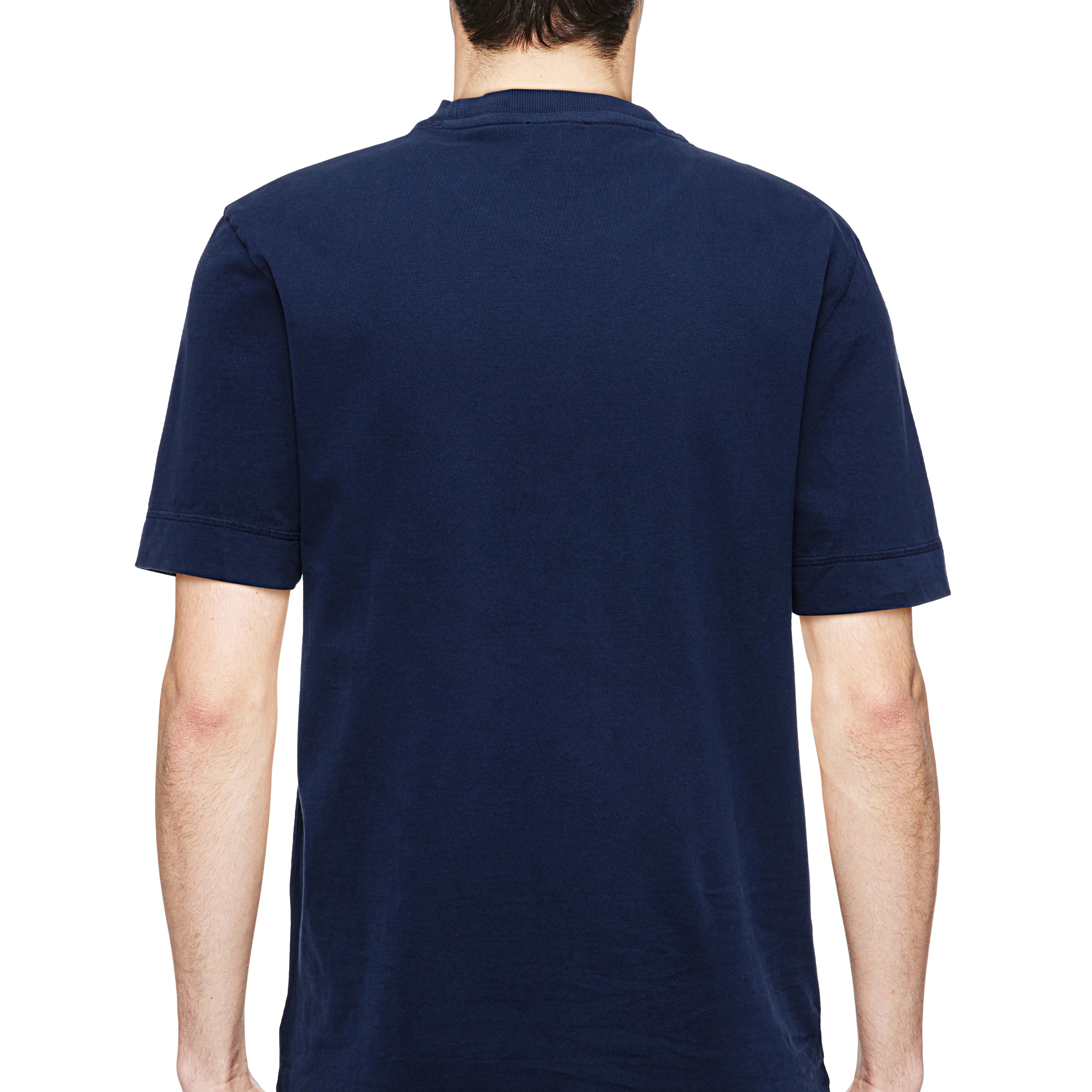 RAPHAEL - T-shirt in washed look - men - blue - Detailansicht am Model