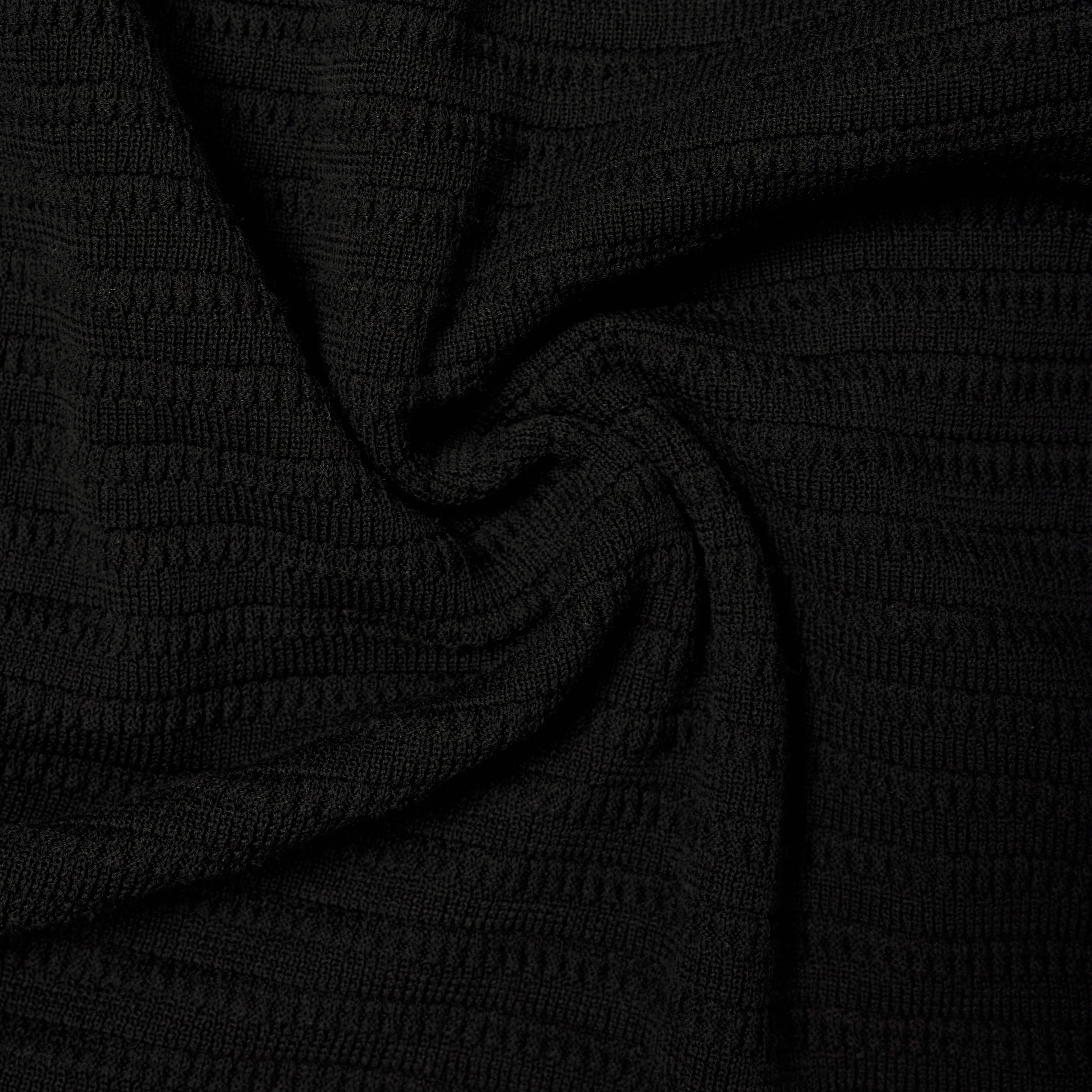 BRAIAN - Gebreide polo in gemerceriseerd katoen - heren - zwart - Materialbild (B2C)