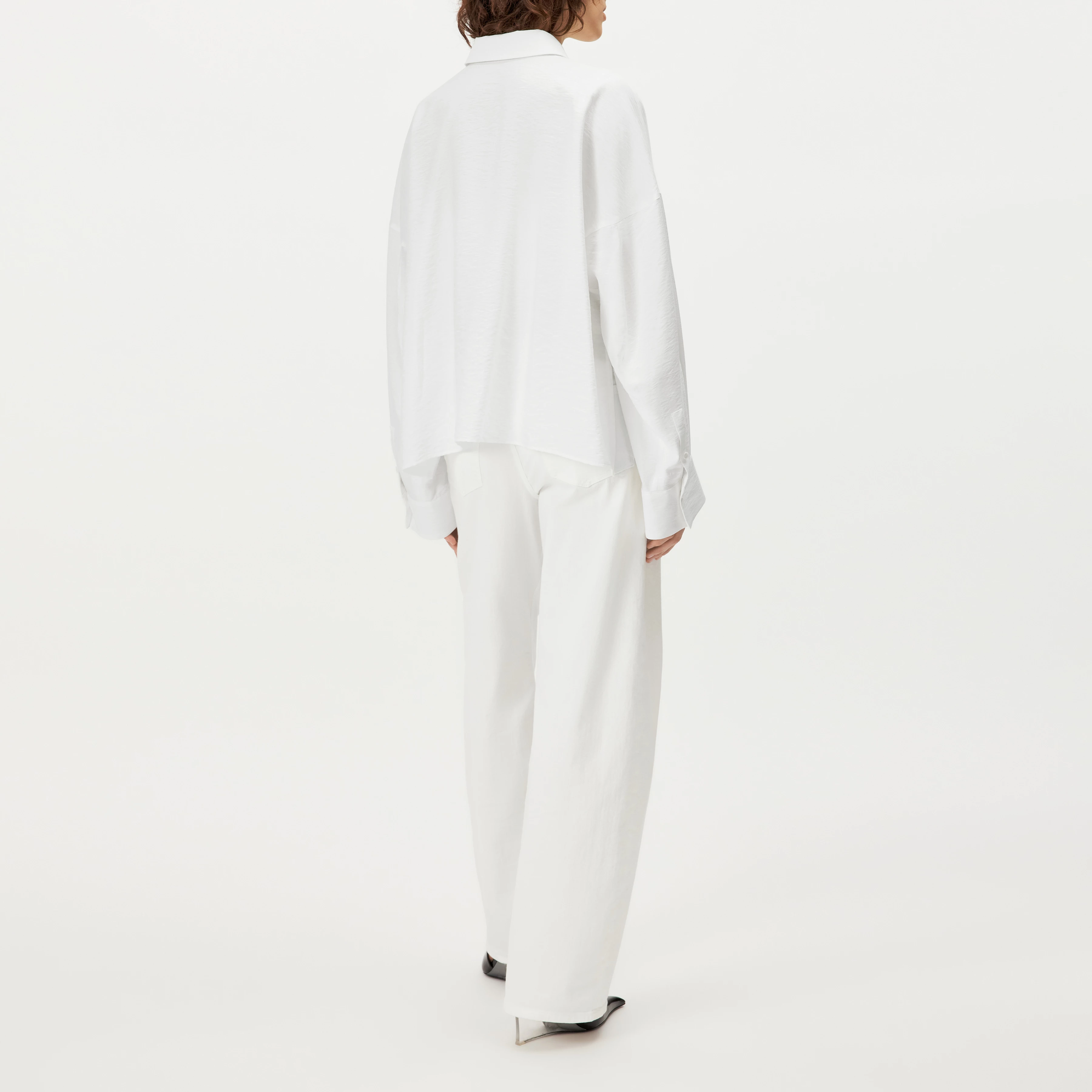 OSHIA - Oversized viscose-blend shirt blouse - women - off white - Rückansicht