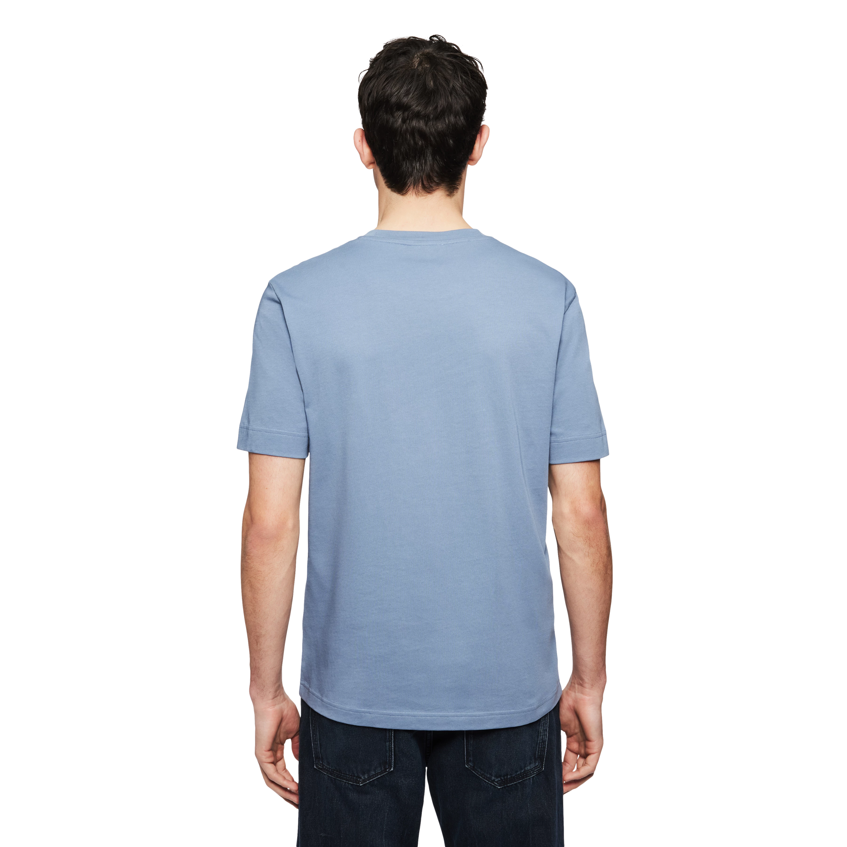 RAPHAEL - T-Shirt in reiner Baumwolle - Herren - blau - Rückansicht