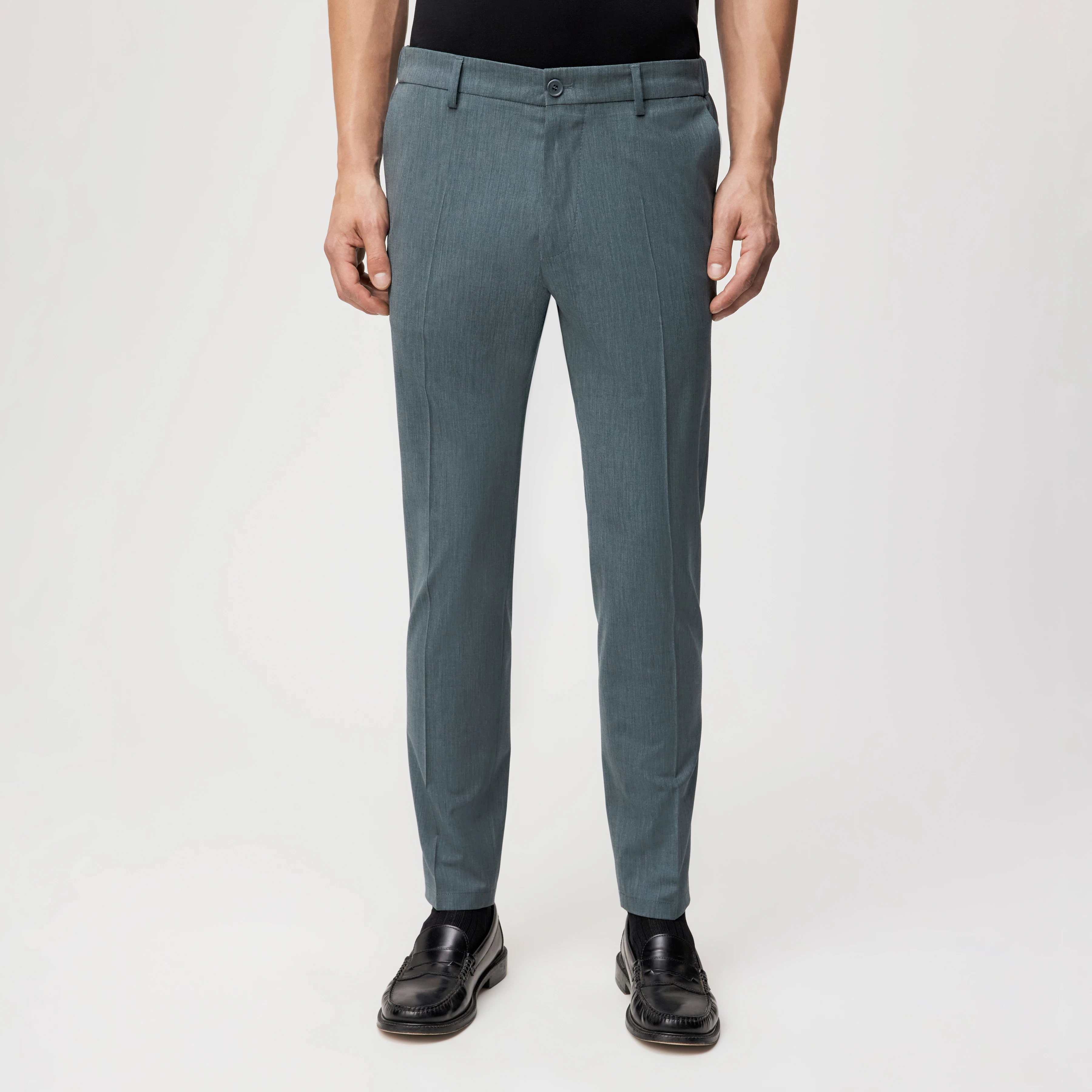 AJEND_SK - Konfektionierte Slim Fit Hose in Woll-Mix - Herren - grün - Frontansicht