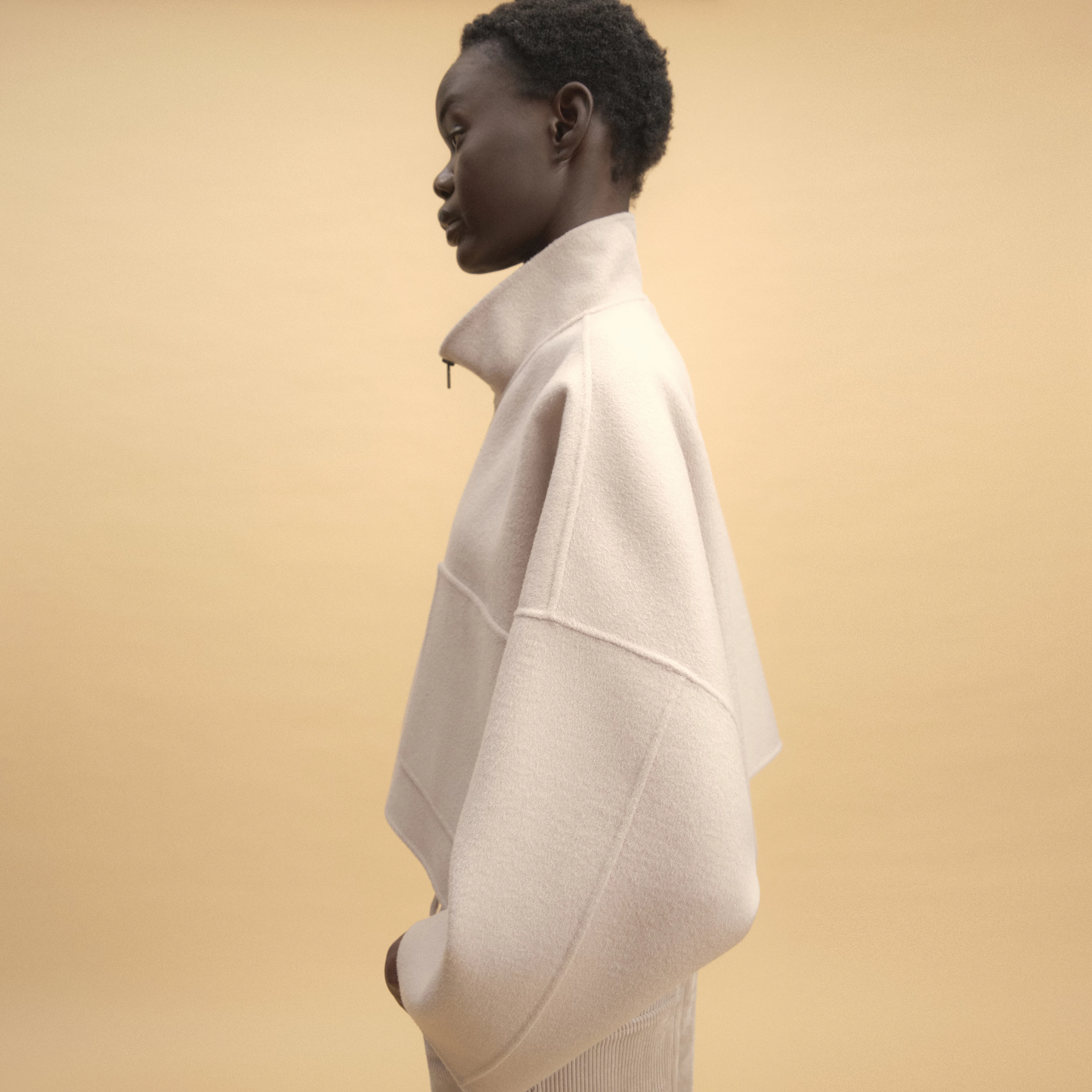 ELSTOW_1 - Oversized Jacke in Doubleface - Damen - beige