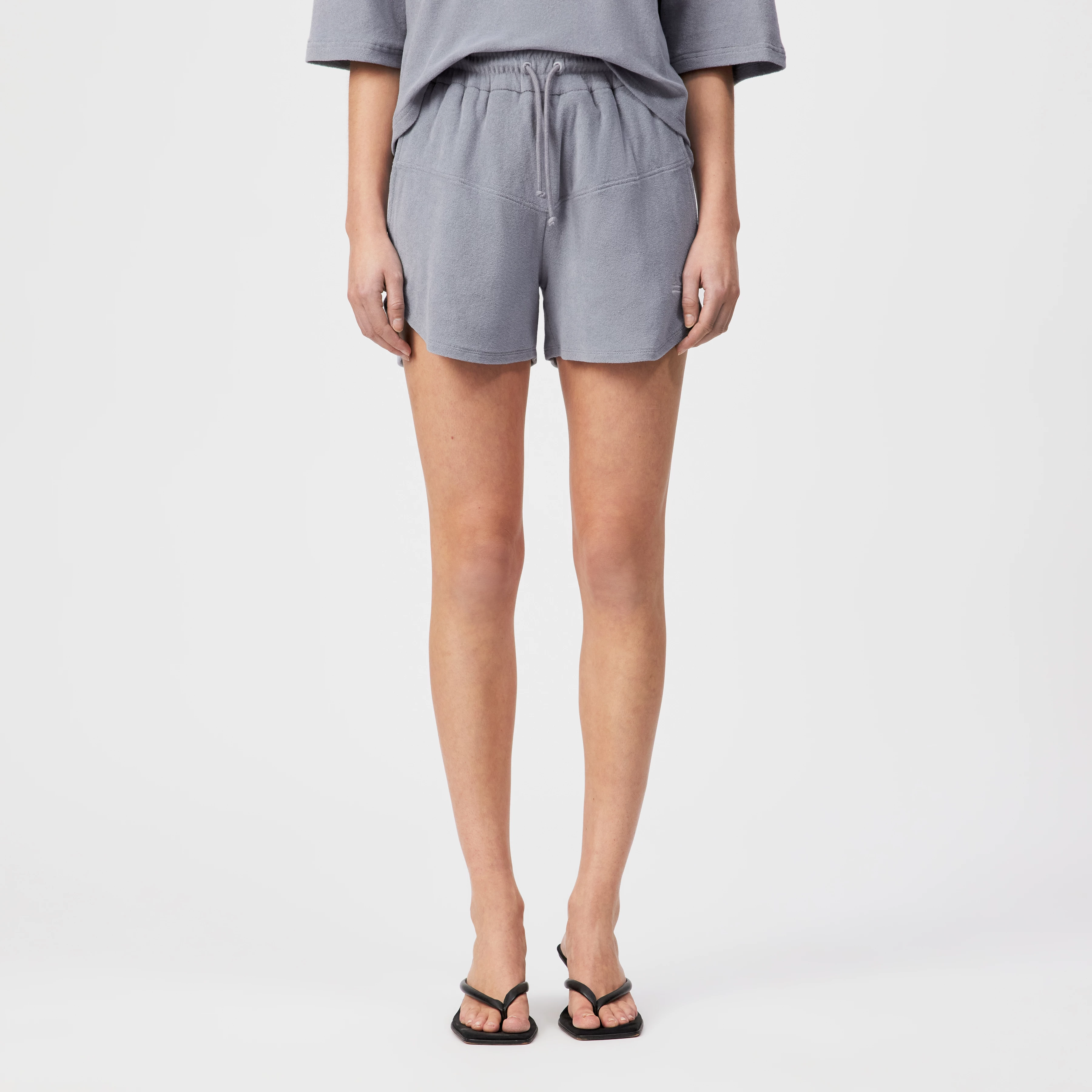 SAHA_P4 - Jersey shorts in soft cotton terry - women - blue - Frontansicht