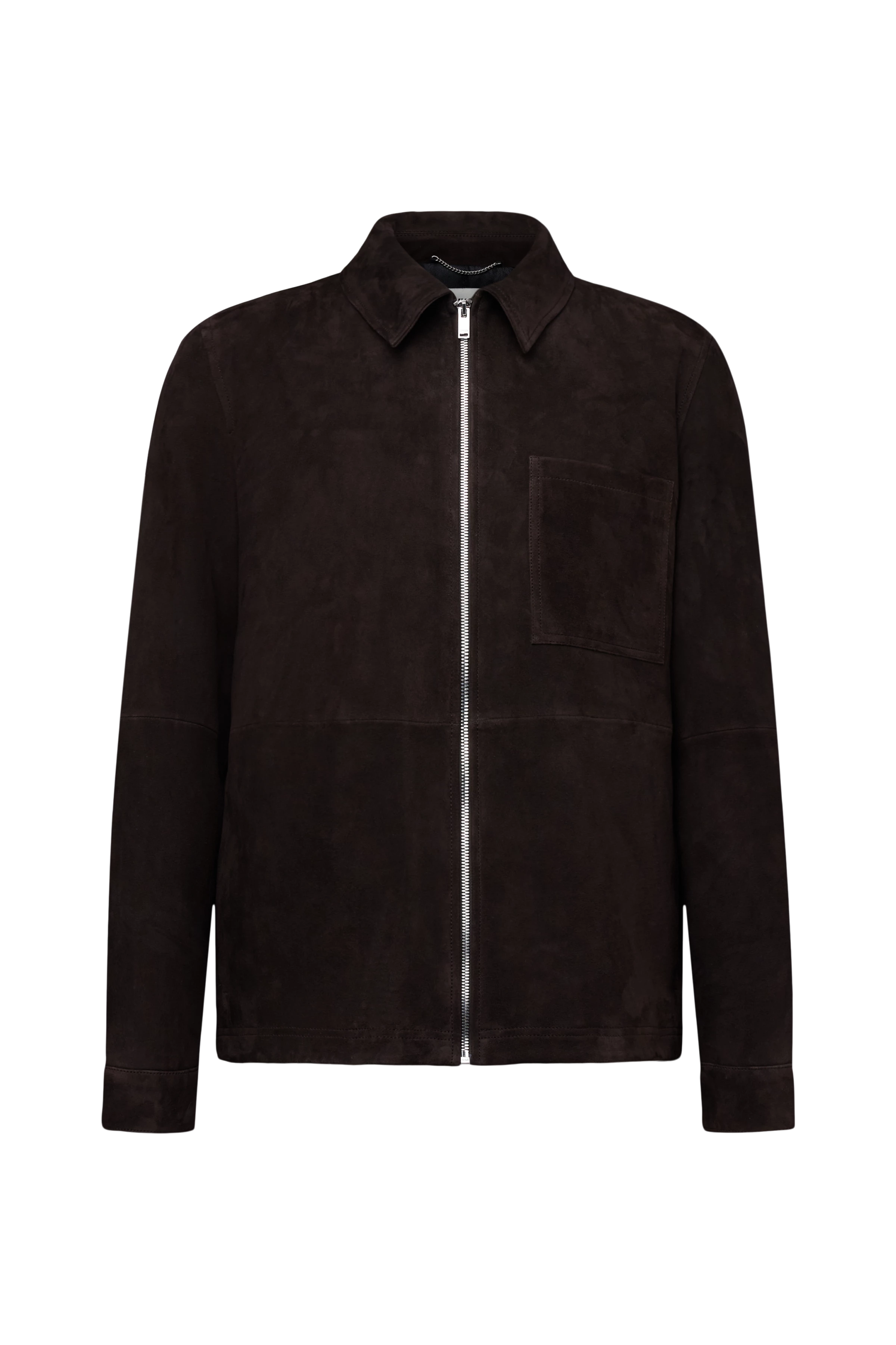 JERSON - Jacket with turn-down collar in suede leather - men - brown - Freisteller Frontansicht