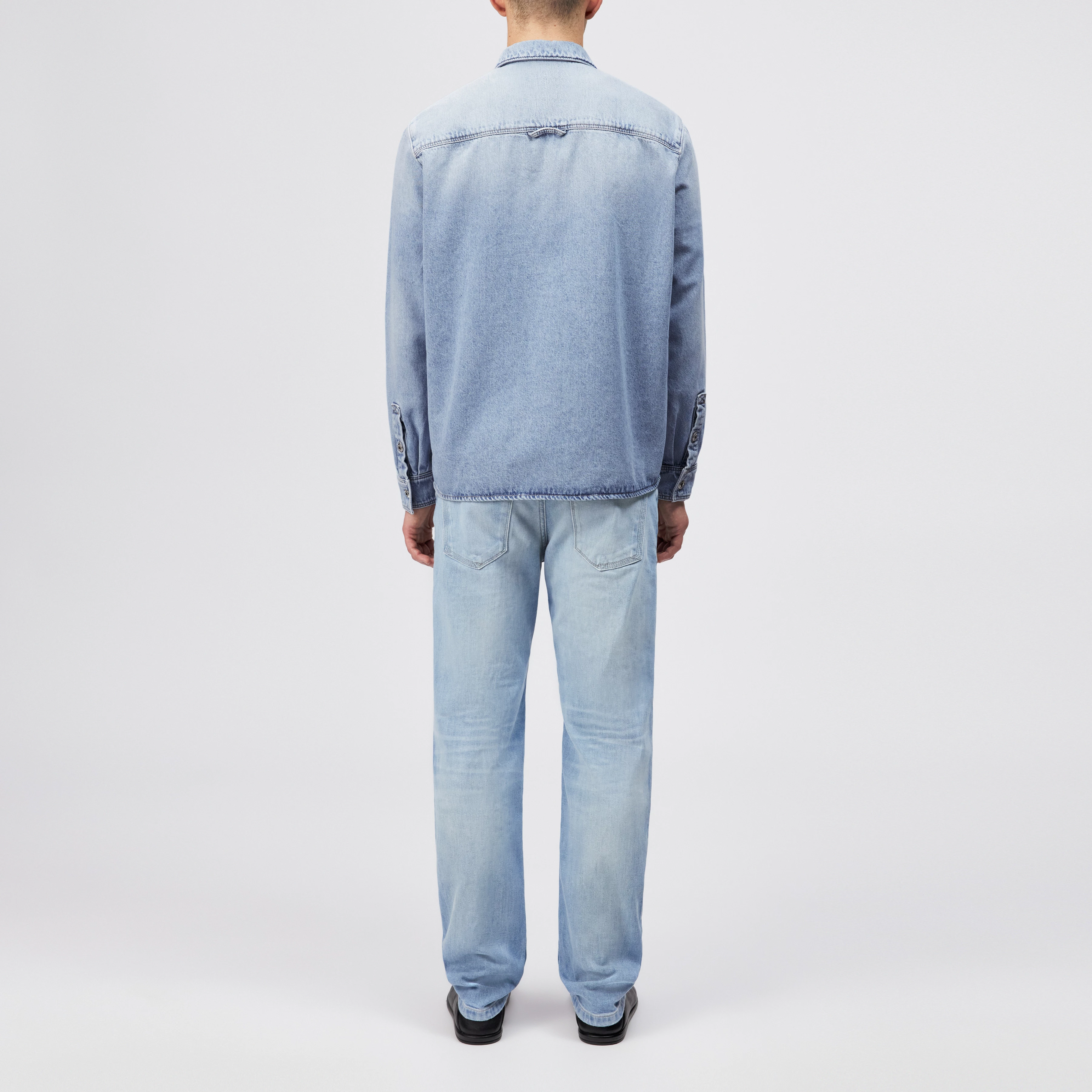 DIEGGO - Denim overshirt with chest pocket - men - blue - Rückansicht