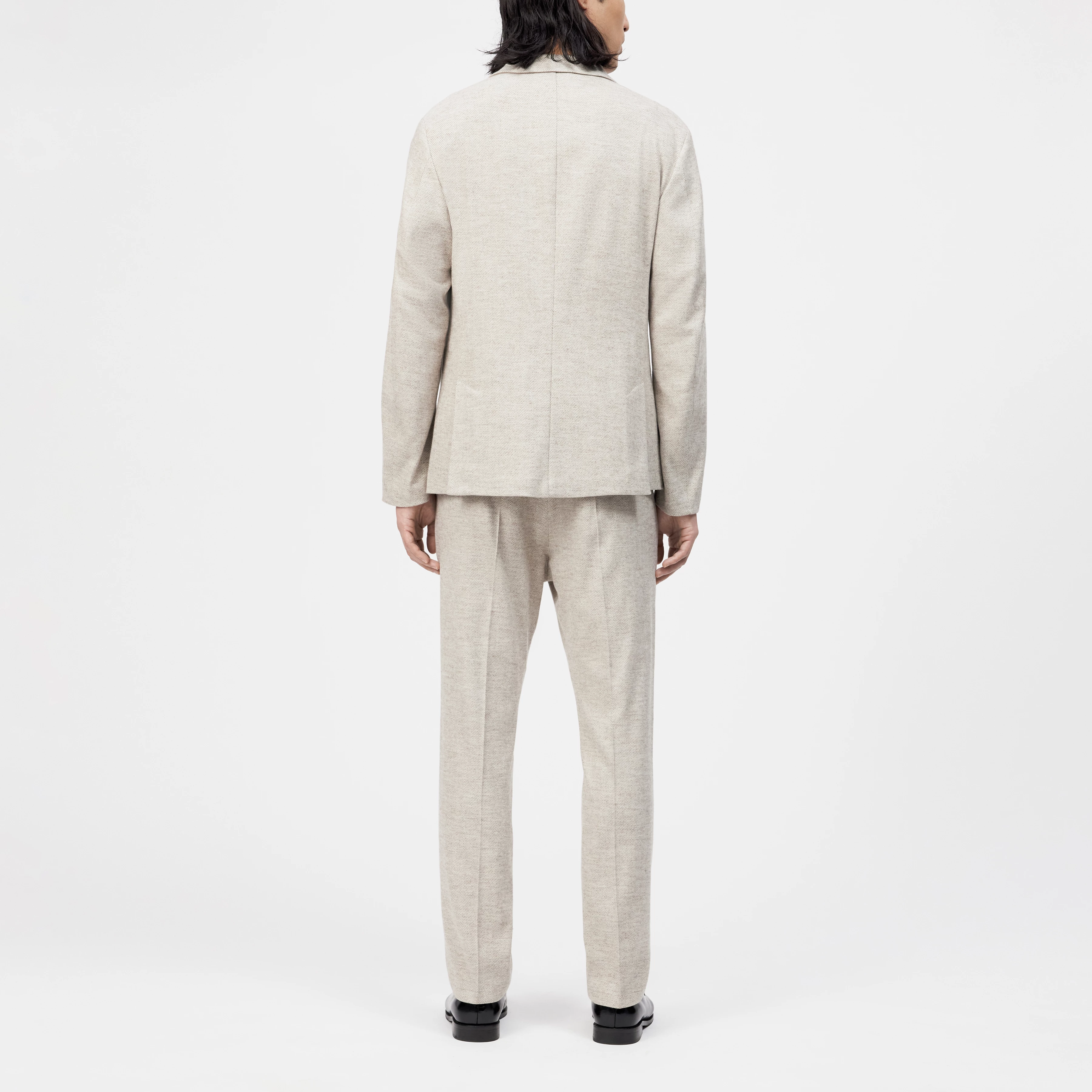 DOMARO - Zweireihiges Sakko in Viskose-Woll-Mix - Herren - beige - Rückansicht