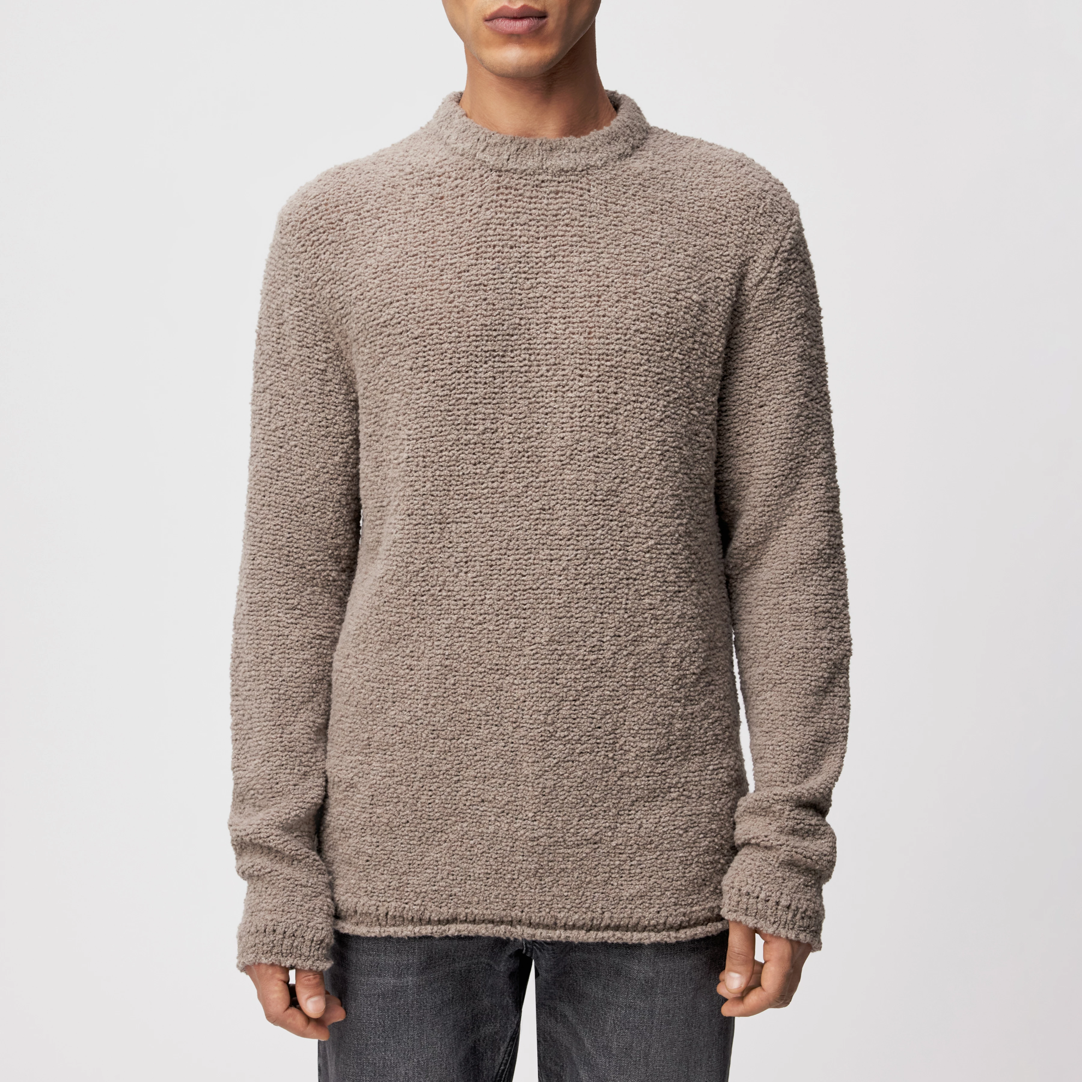 LEANDO - Rundhalspullover in Woll-Mix - Herren - braun - Frontansicht