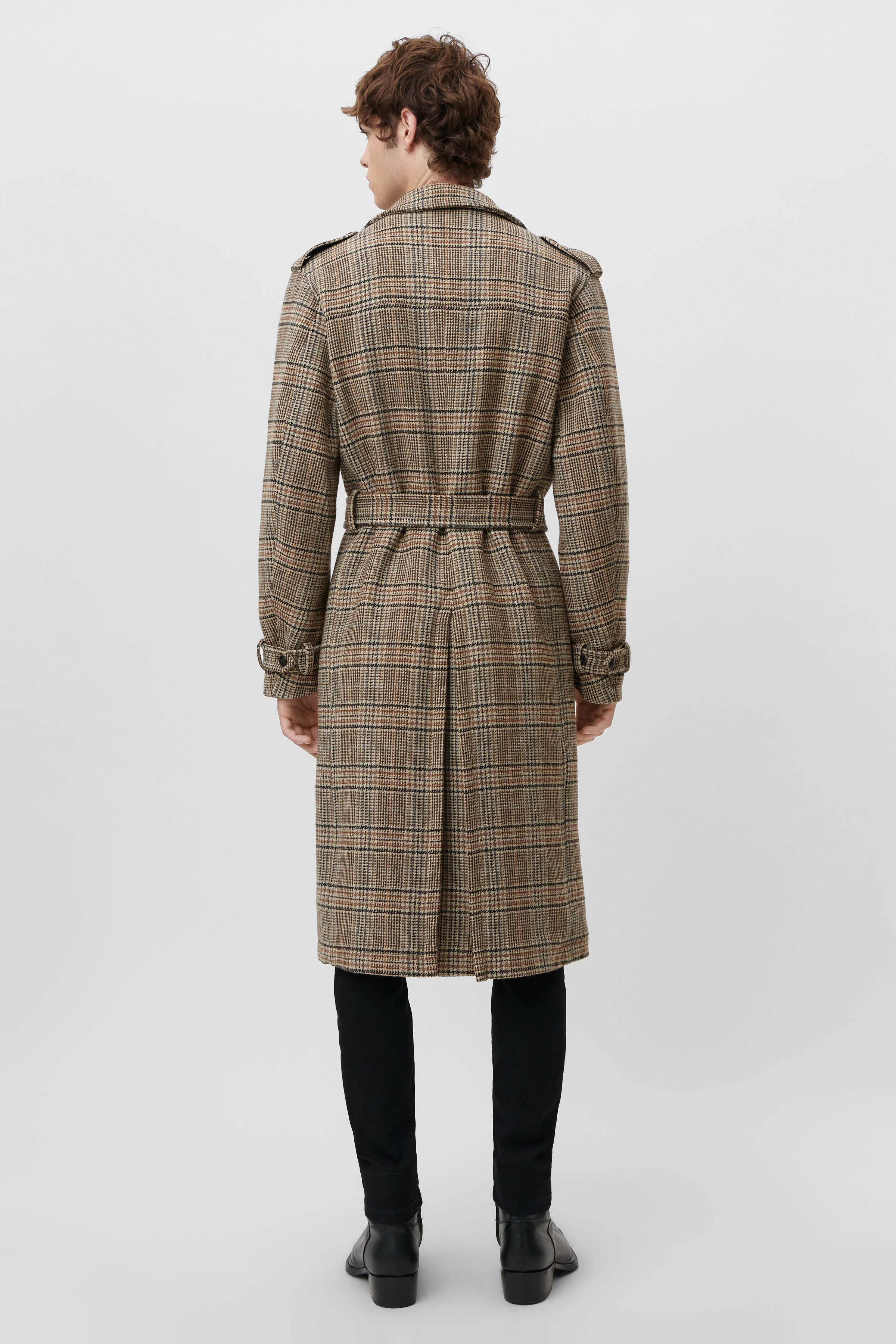 AVELLINO - casual uld ternet trenchcoat - men - brun - Rückansicht