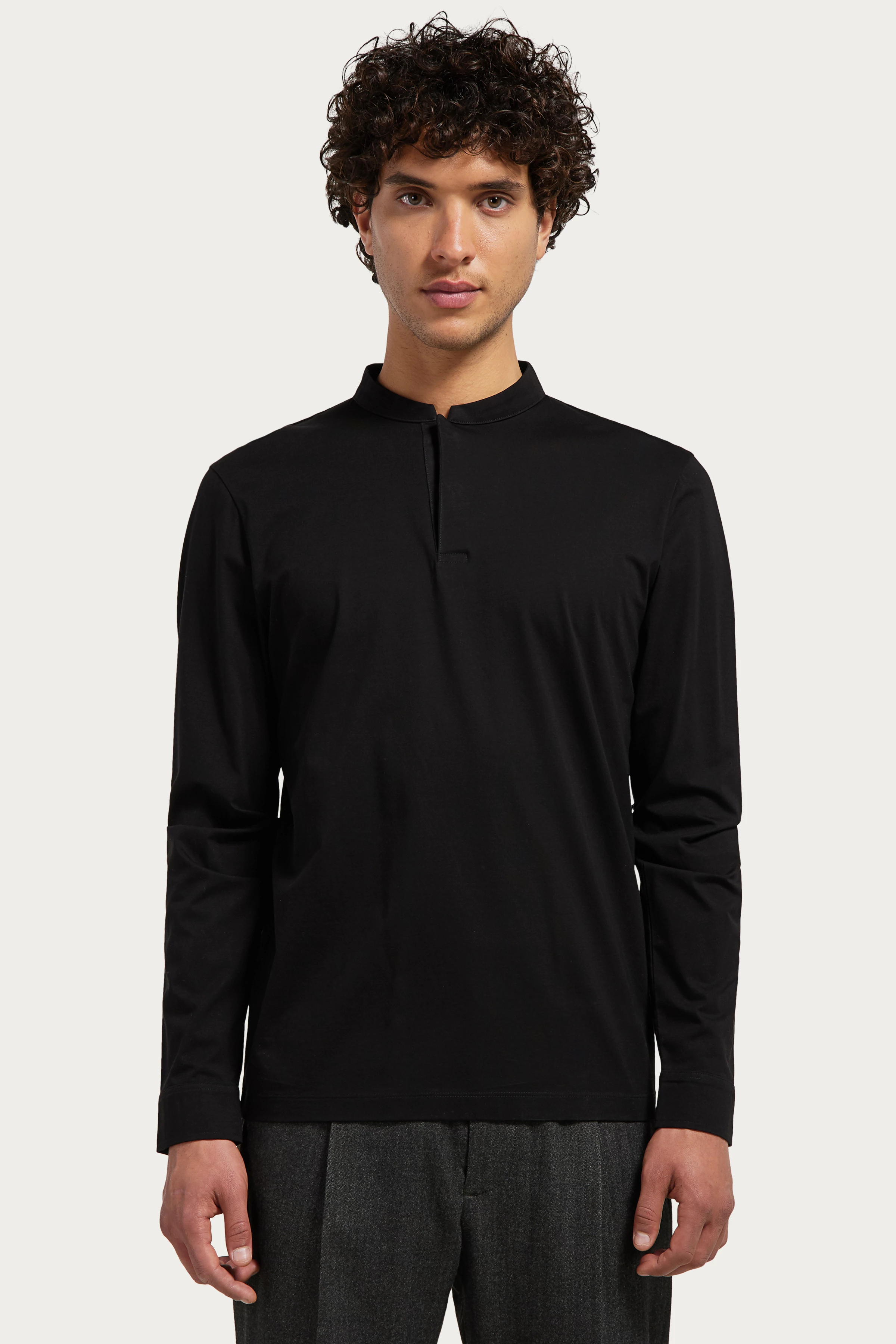 KENO - Sweatshirt in reiner Baumwolle - Herren - schwarz - Frontansicht