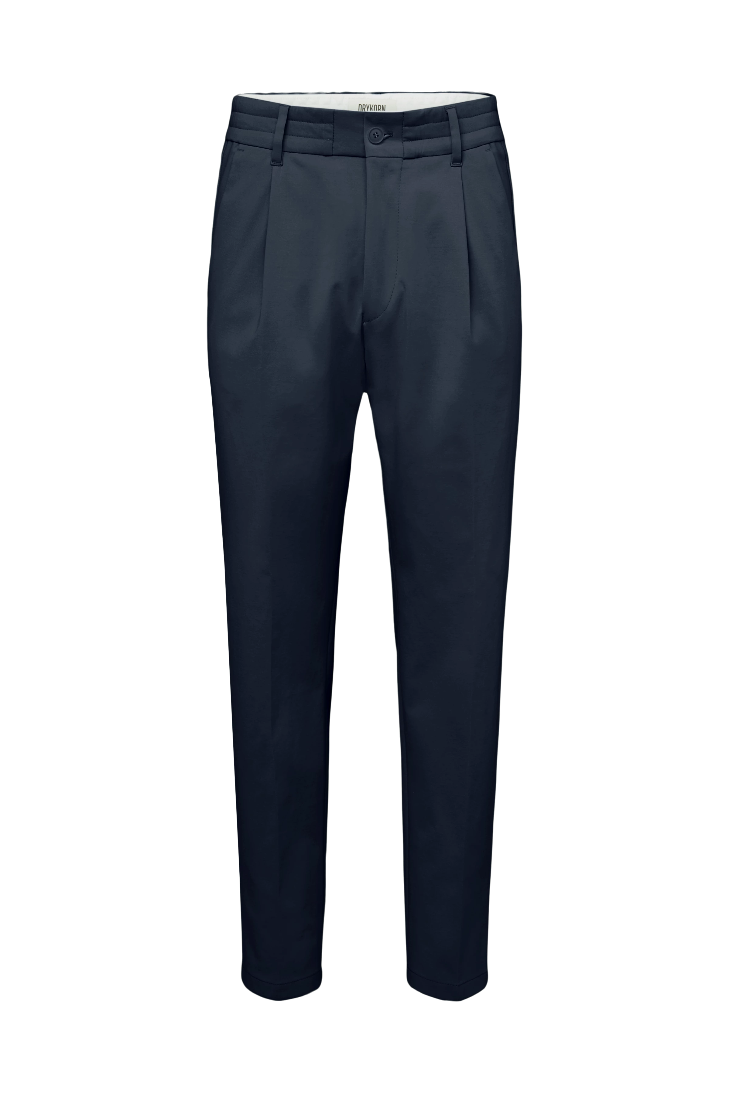 CHASY - Casual Hose mit Bundfalte in Punto Milano Jersey - Herren - blau - Freisteller Frontansicht