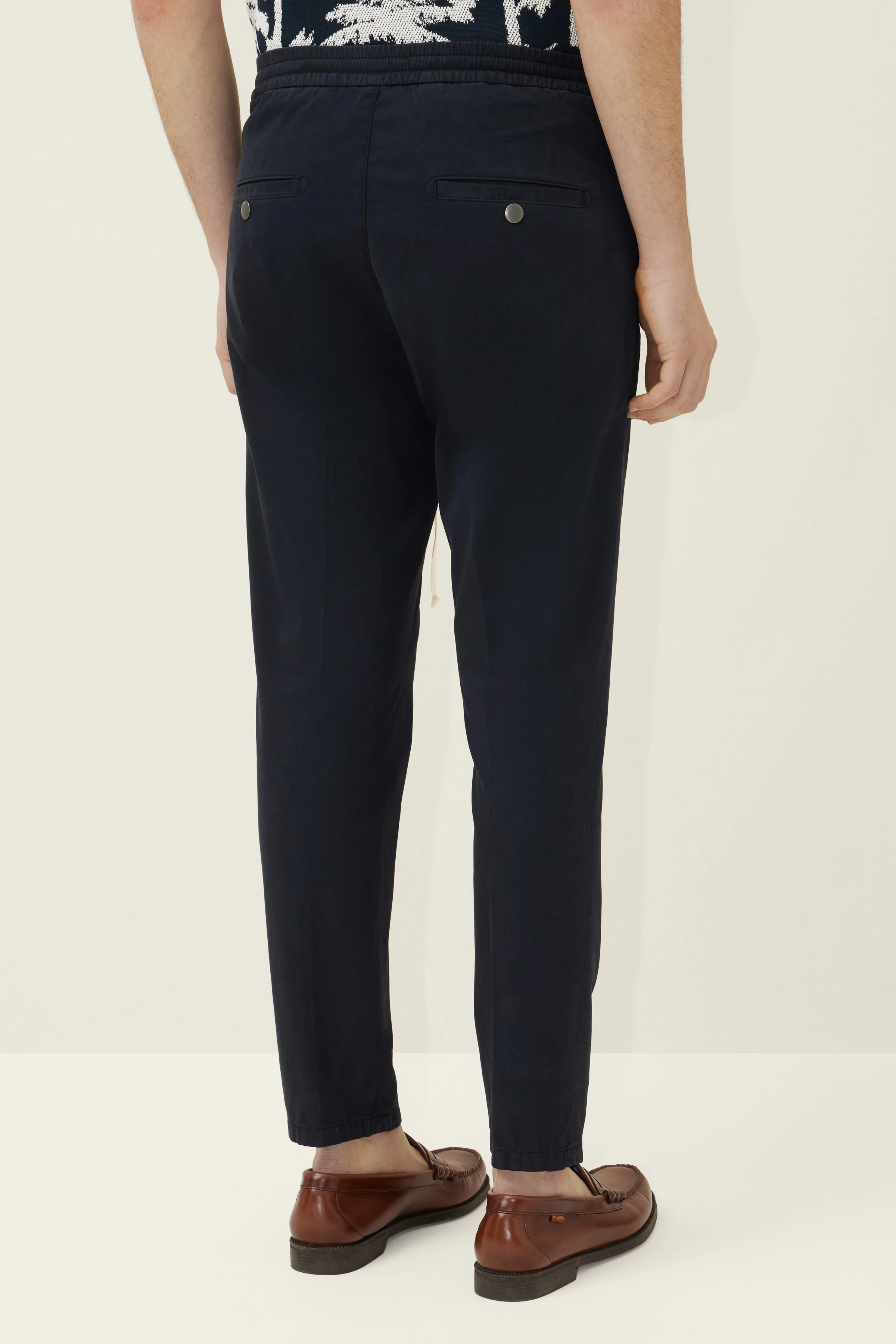 JEGER - textured cotton jog pants - men - blue - Rückansicht