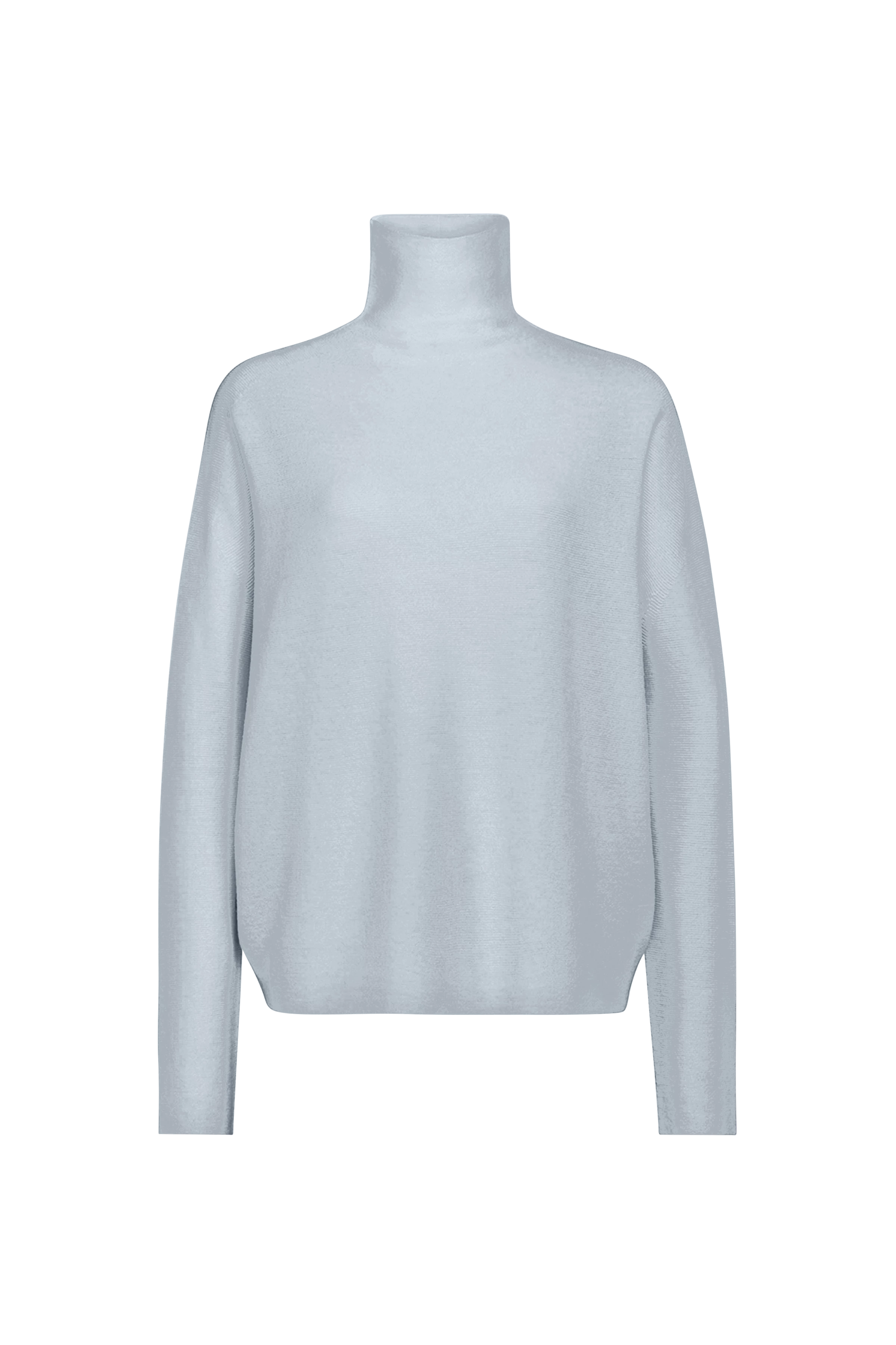 LIORA - Egg-Shape Rollkragenpullover in 100% Merinowolle - Damen - blau - Freisteller Frontansicht