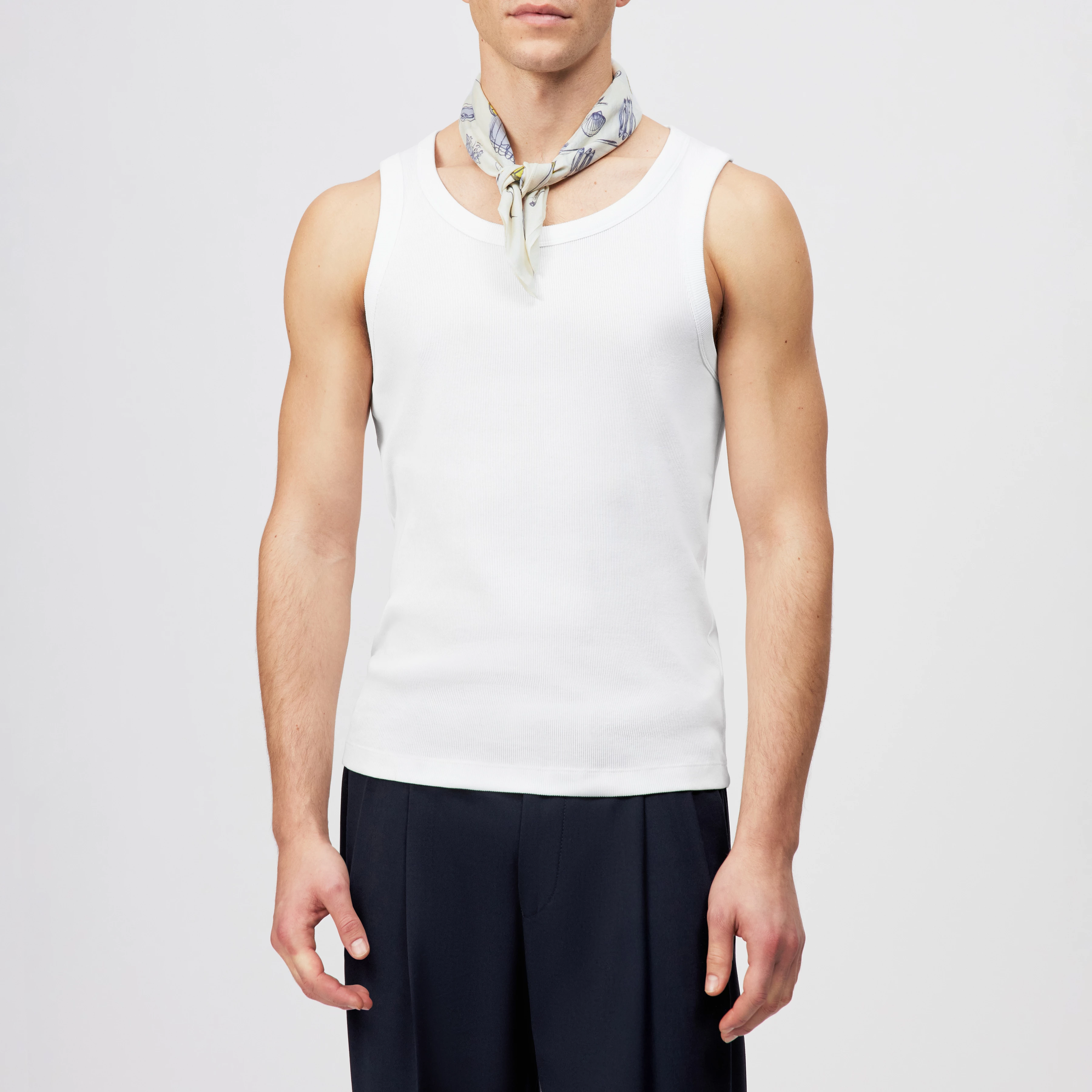 IROMO - Casual scarf with oyster print - unisex - blue - Frontansicht