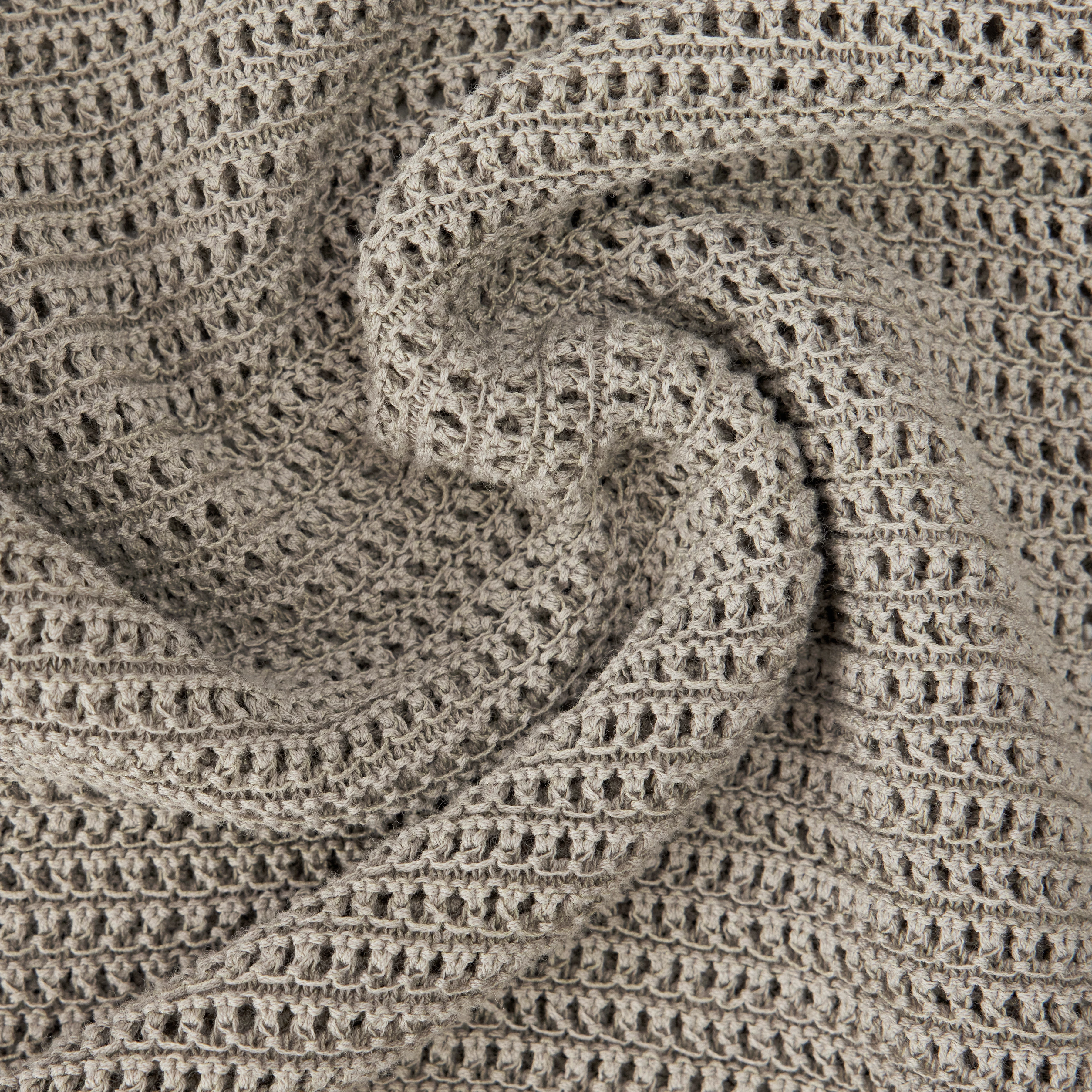 SANIDY - Chunky knit short sleeve in cotton blend - women - green - Materialbild (B2C)