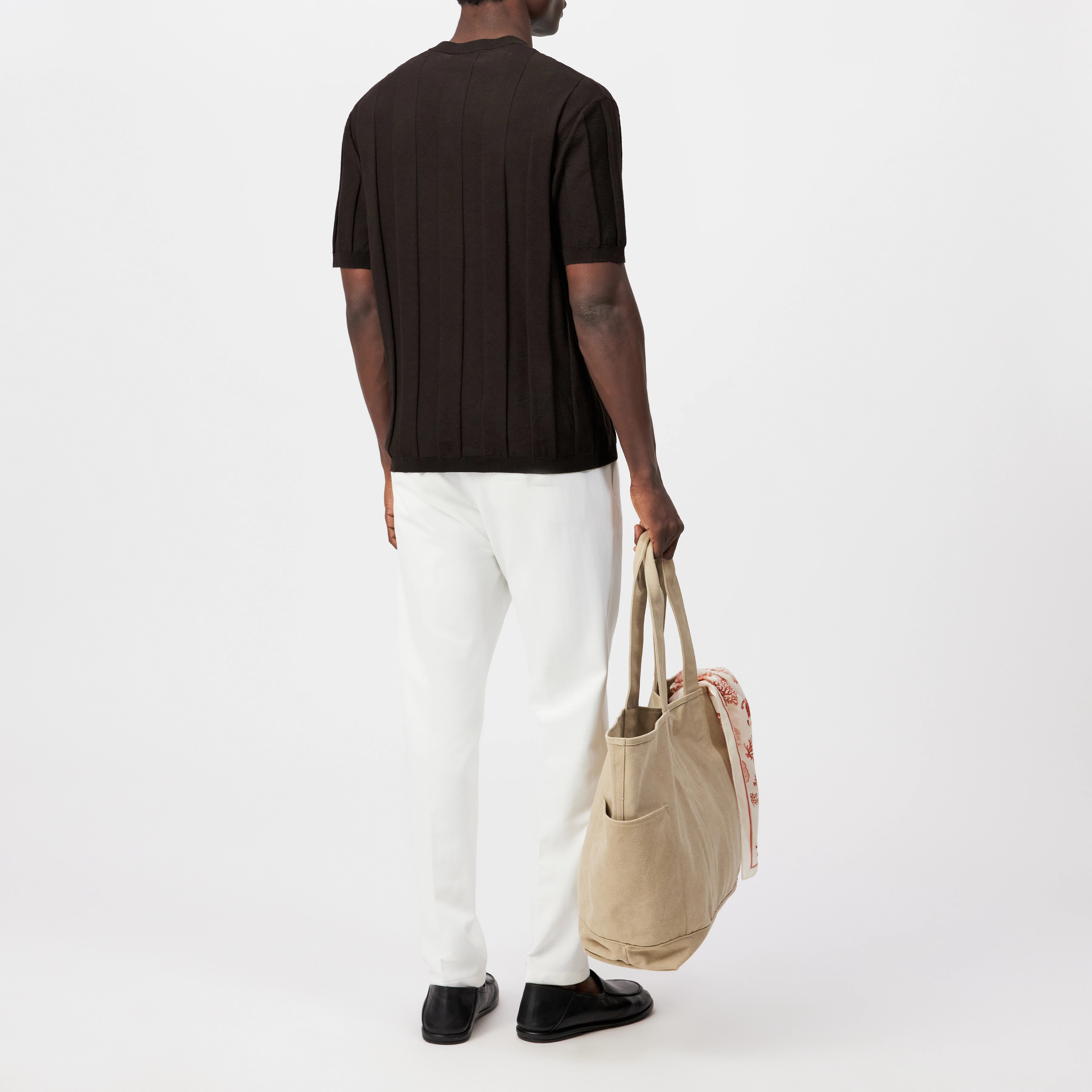 FREEKO - Regular Fit Linen-Cotton Polo Shirt - men - brown - Rückansicht