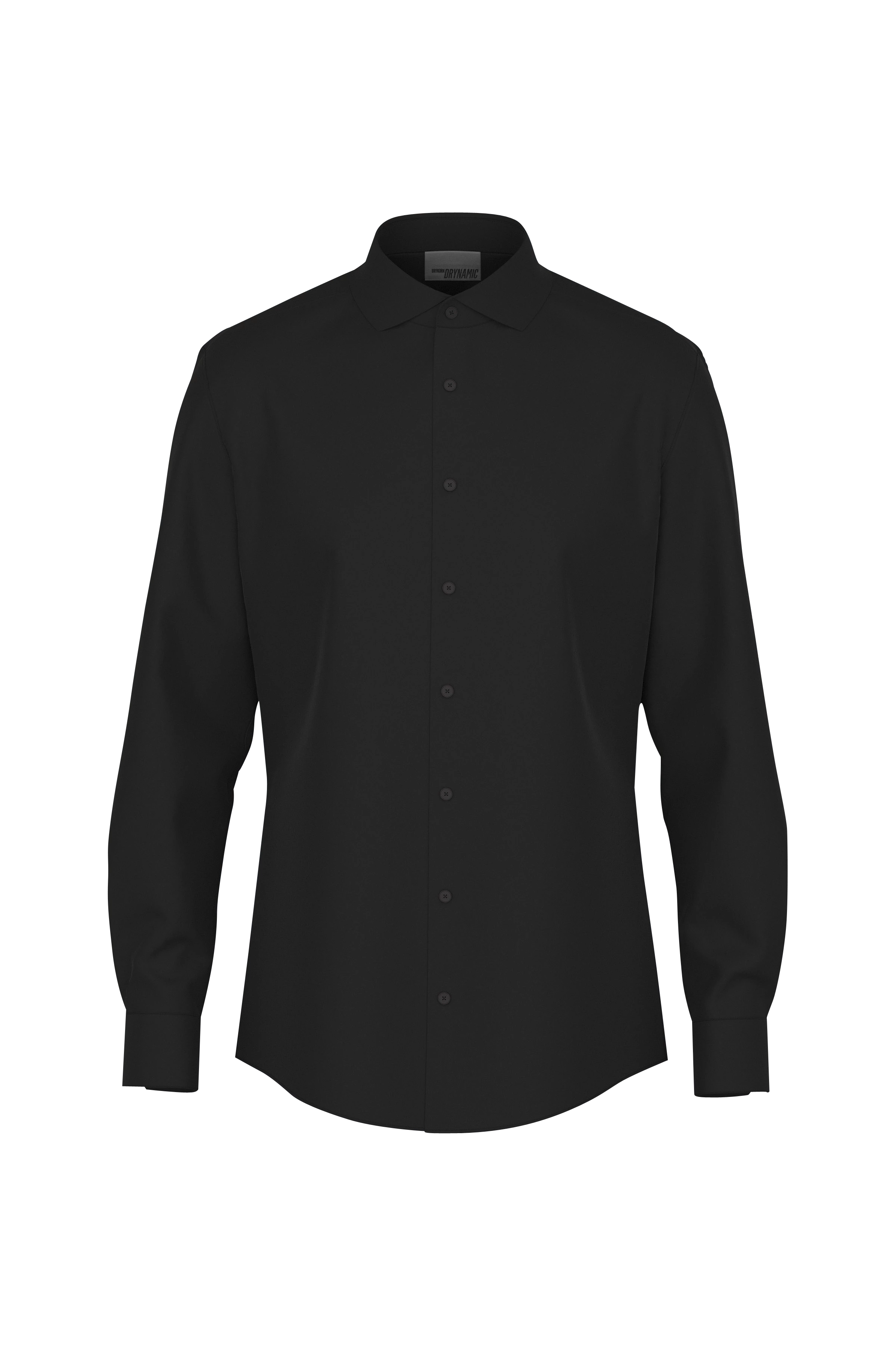 JEDDA - classic slim fit shirt with shark collar - men - Natural Aluminium - Freisteller Frontansicht