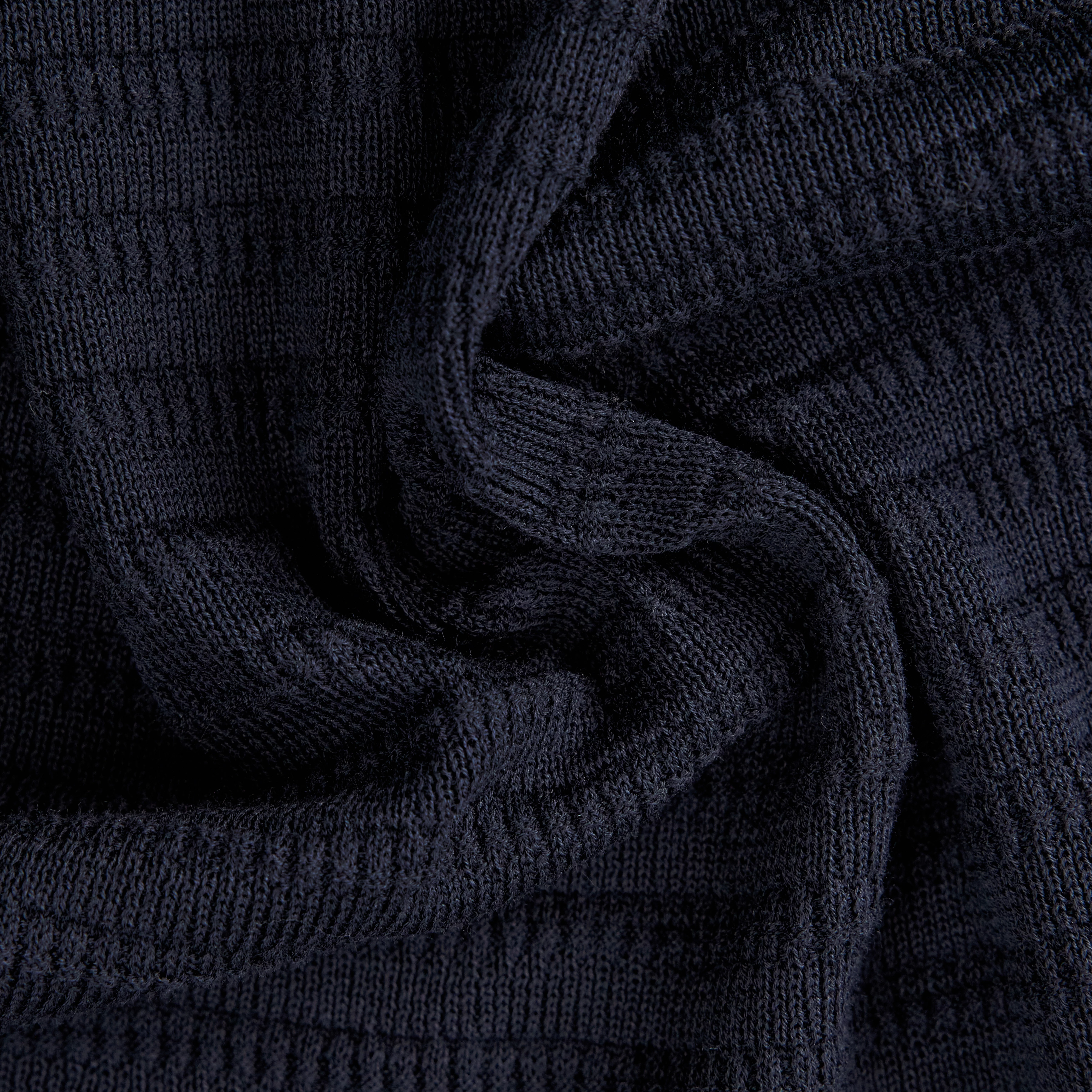 BRAIAN - Knitted polo in mercerised cotton - men - blue - Materialbild (B2C)