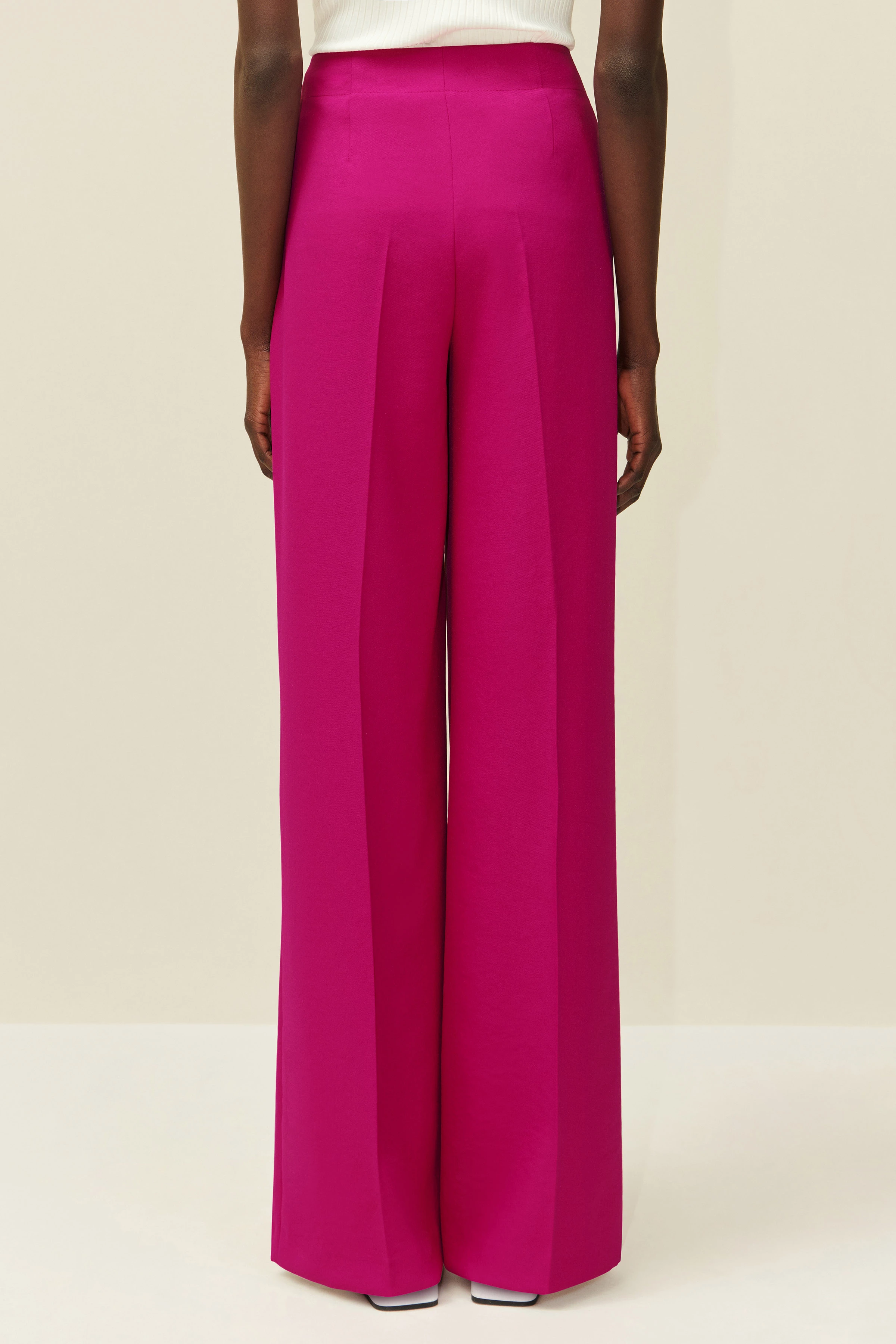 Marlene trousers with fitted waistband in techno-stretch