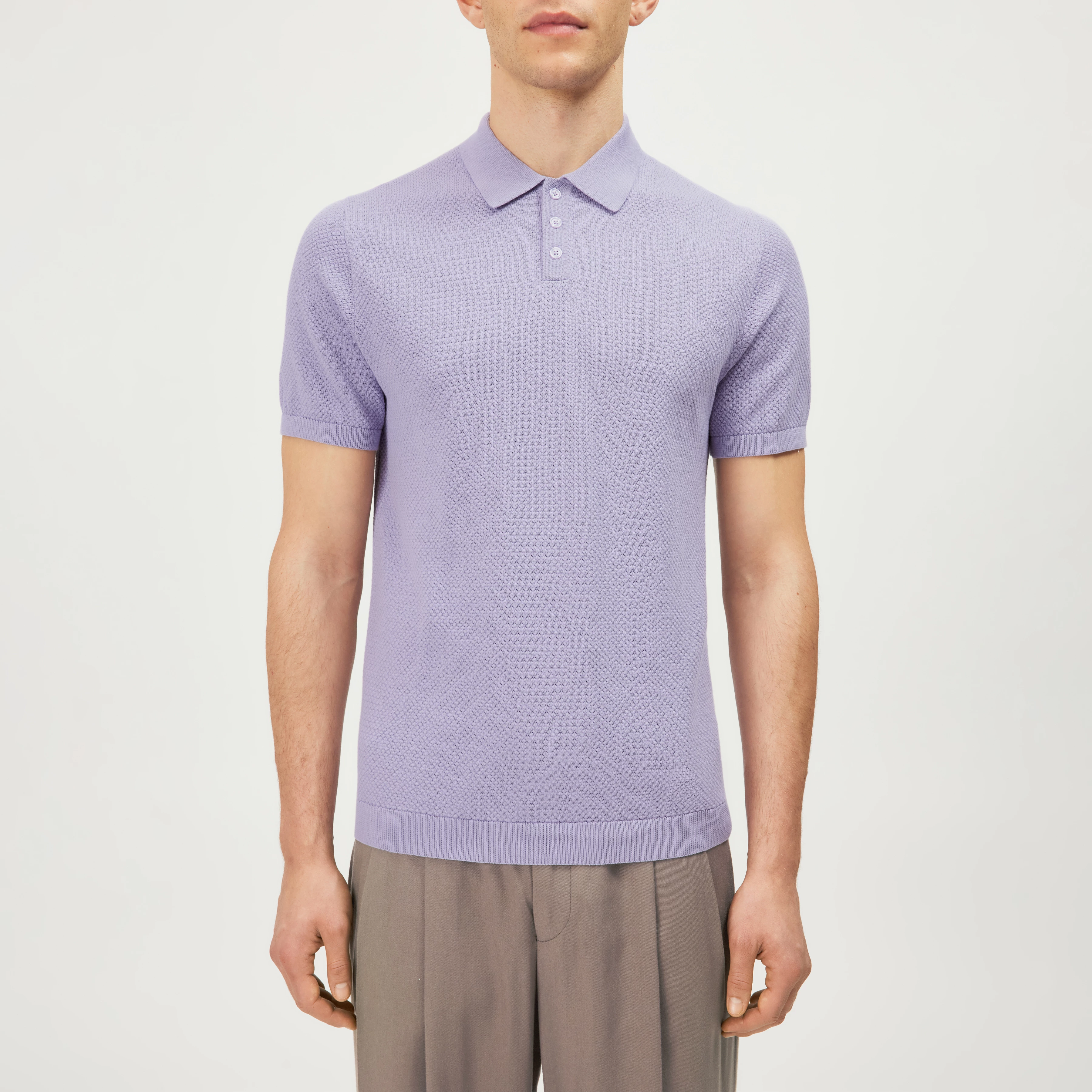 TRITON - Polo en coton - men - violet - Frontansicht