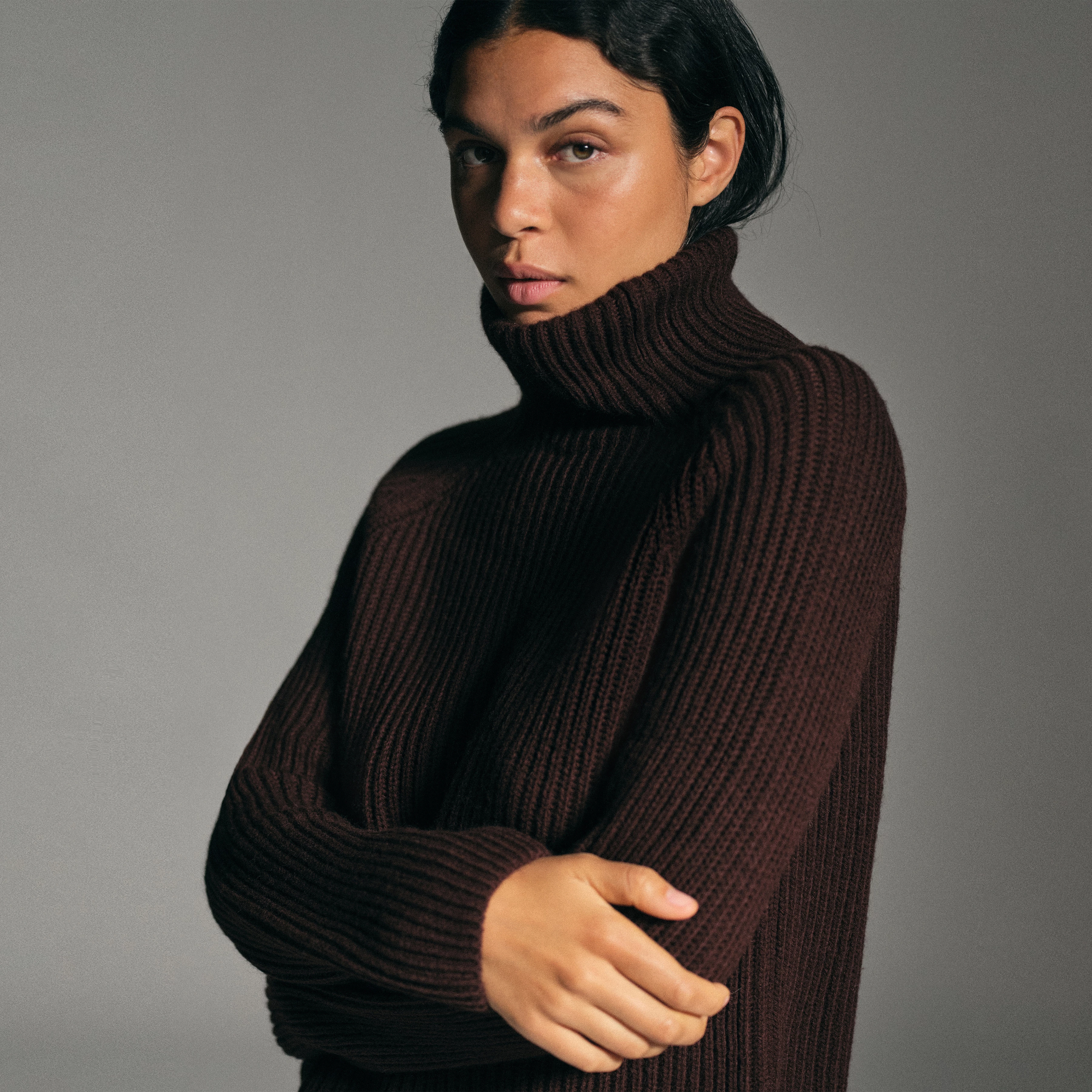 ARWEN - Pull à col roulé en laine et alpaga - women - rouge