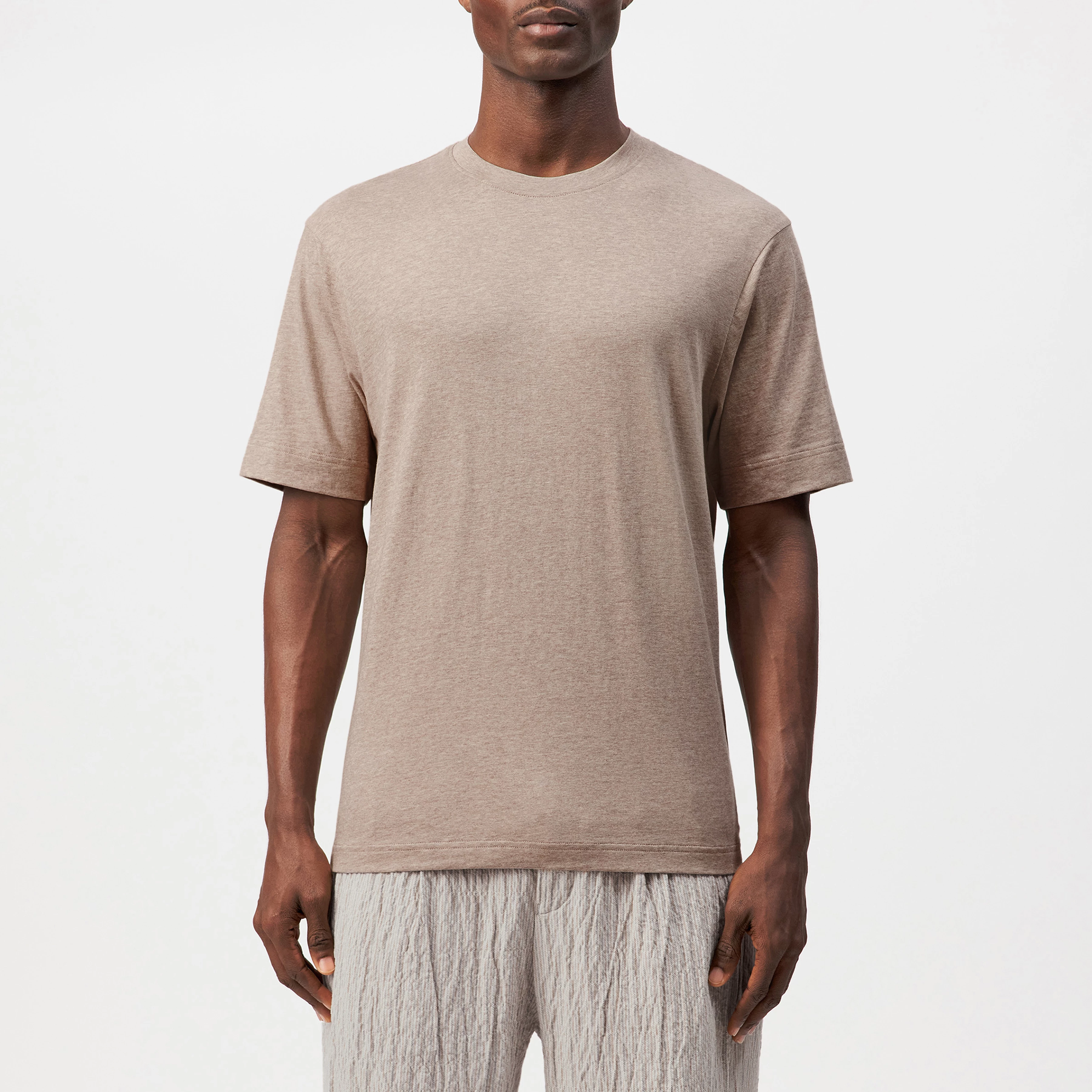 RAPHAEL - T-Shirt in reiner Baumwolle - Herren - braun - Frontansicht