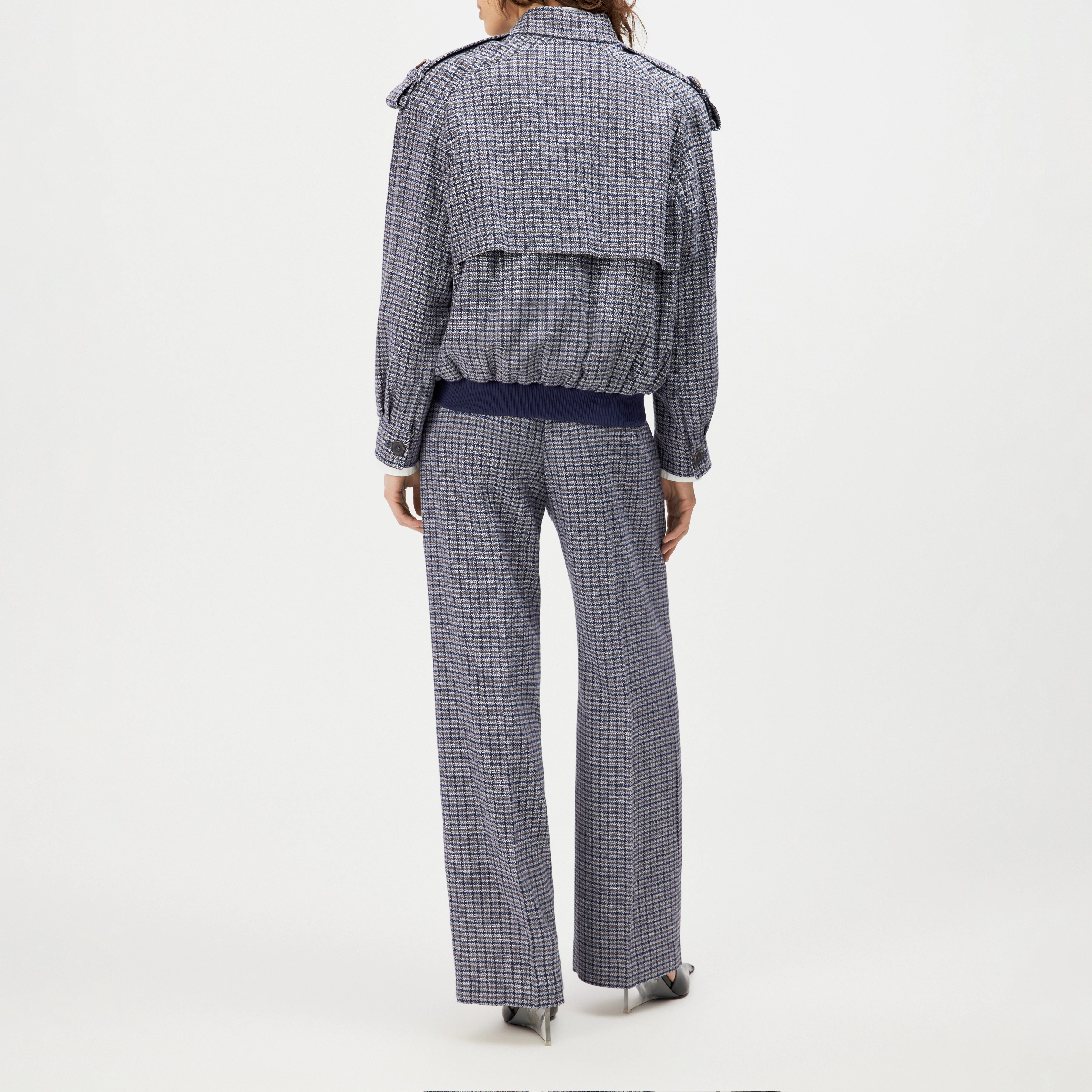 DUNDALE - Oversized Bomberjacke in Baumwoll-Leinen-Mix - Damen - blau - Rückansicht