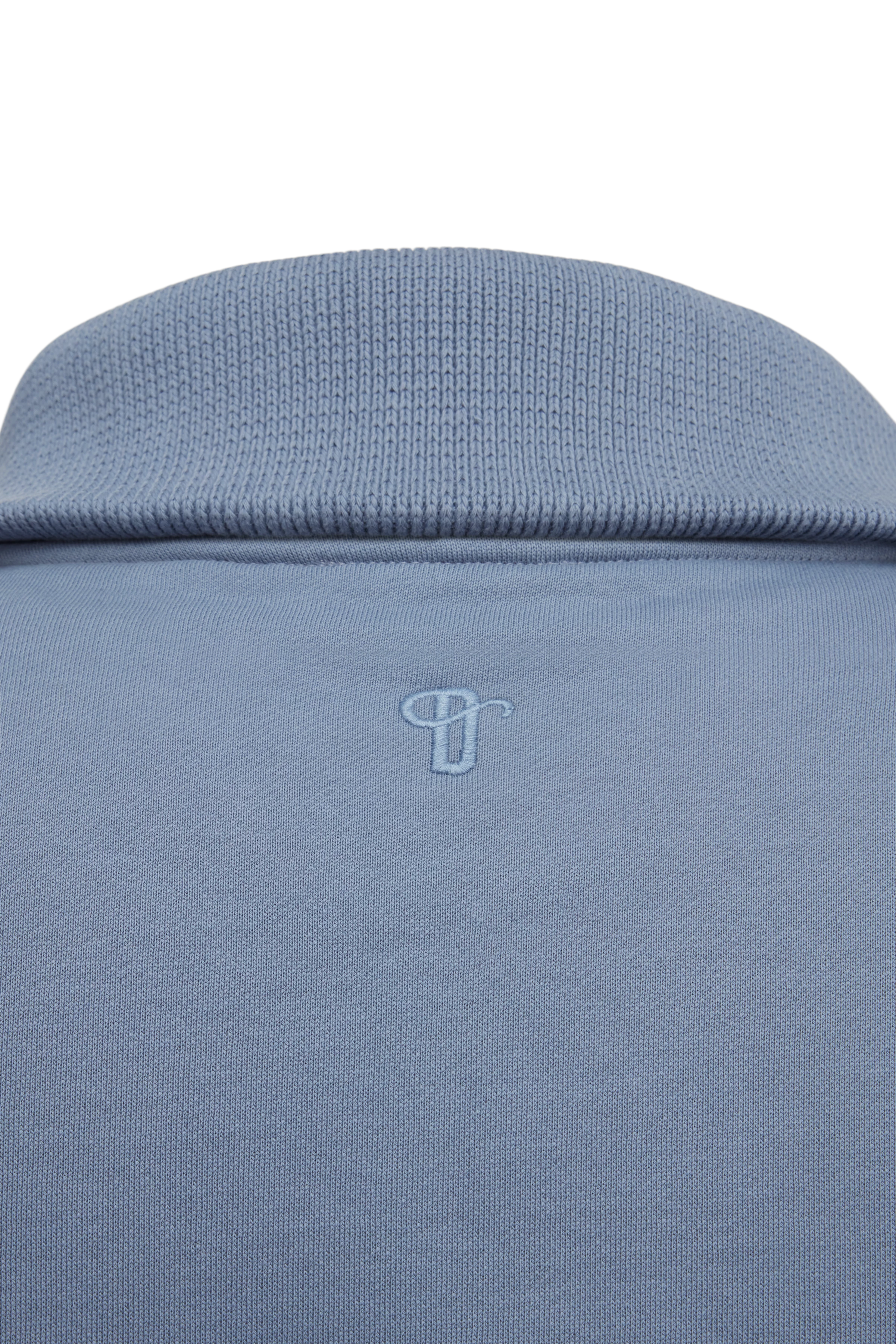 KAILEP_D - Troyer sweatshirt with half zip in French terry - men - blue - Freisteller Detailansicht