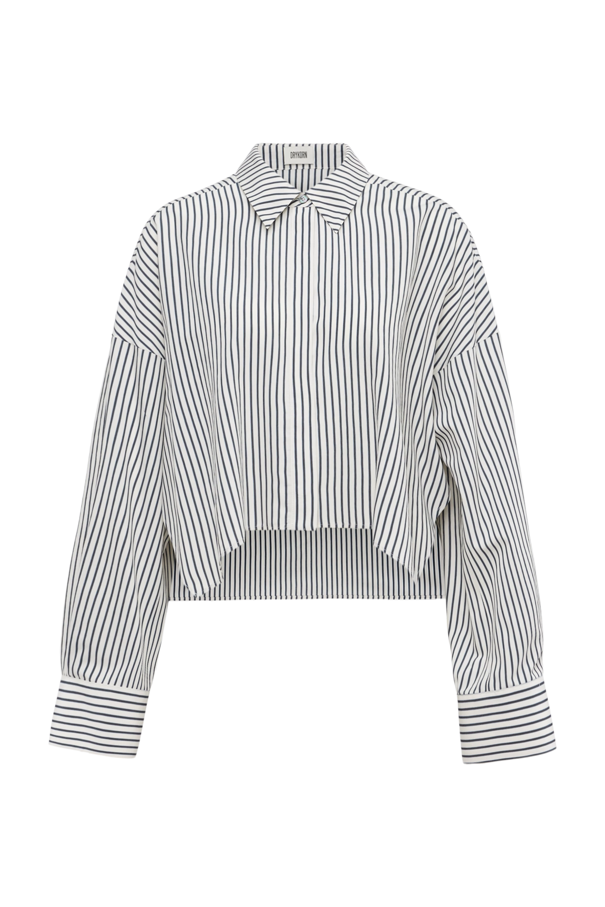 OSHIA - Oversized Hemdbluse in Viskose-Mix - Damen - blau - Freisteller Frontansicht