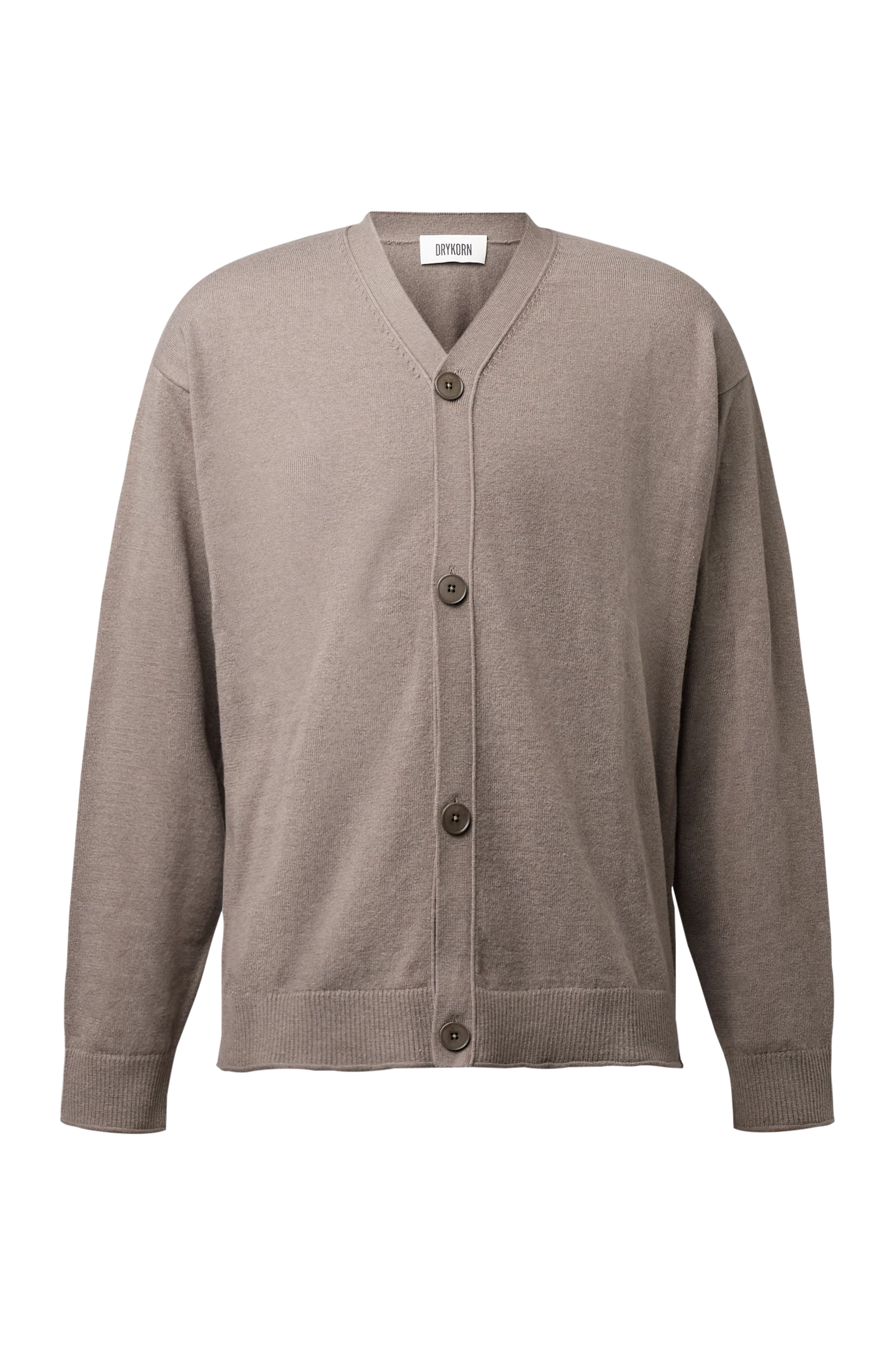ELUAN - Fine knit cardigan - men - brown - Freisteller Frontansicht
