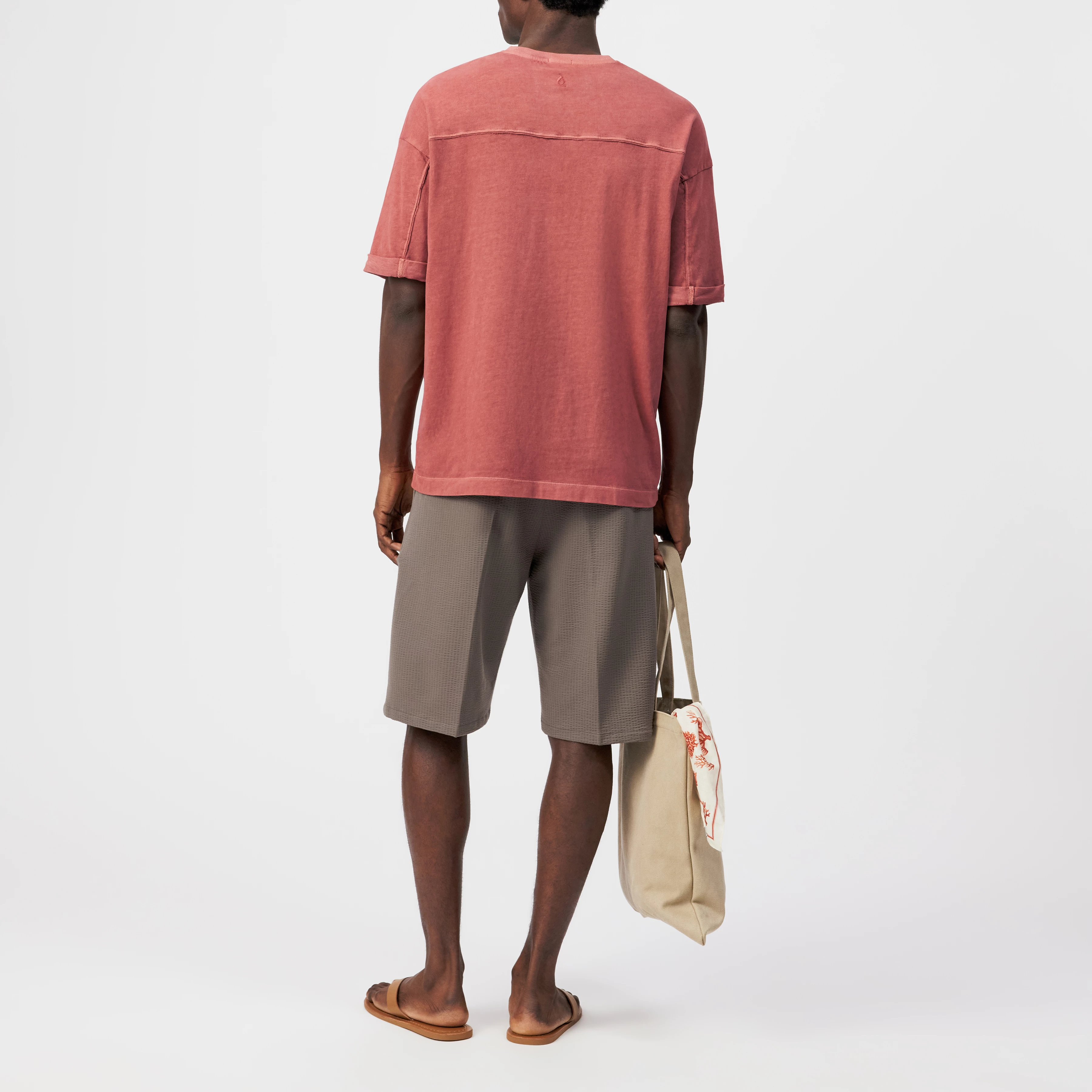 NOLIEN - Loose T-shirt in soft jersey - men - orange - Rückansicht