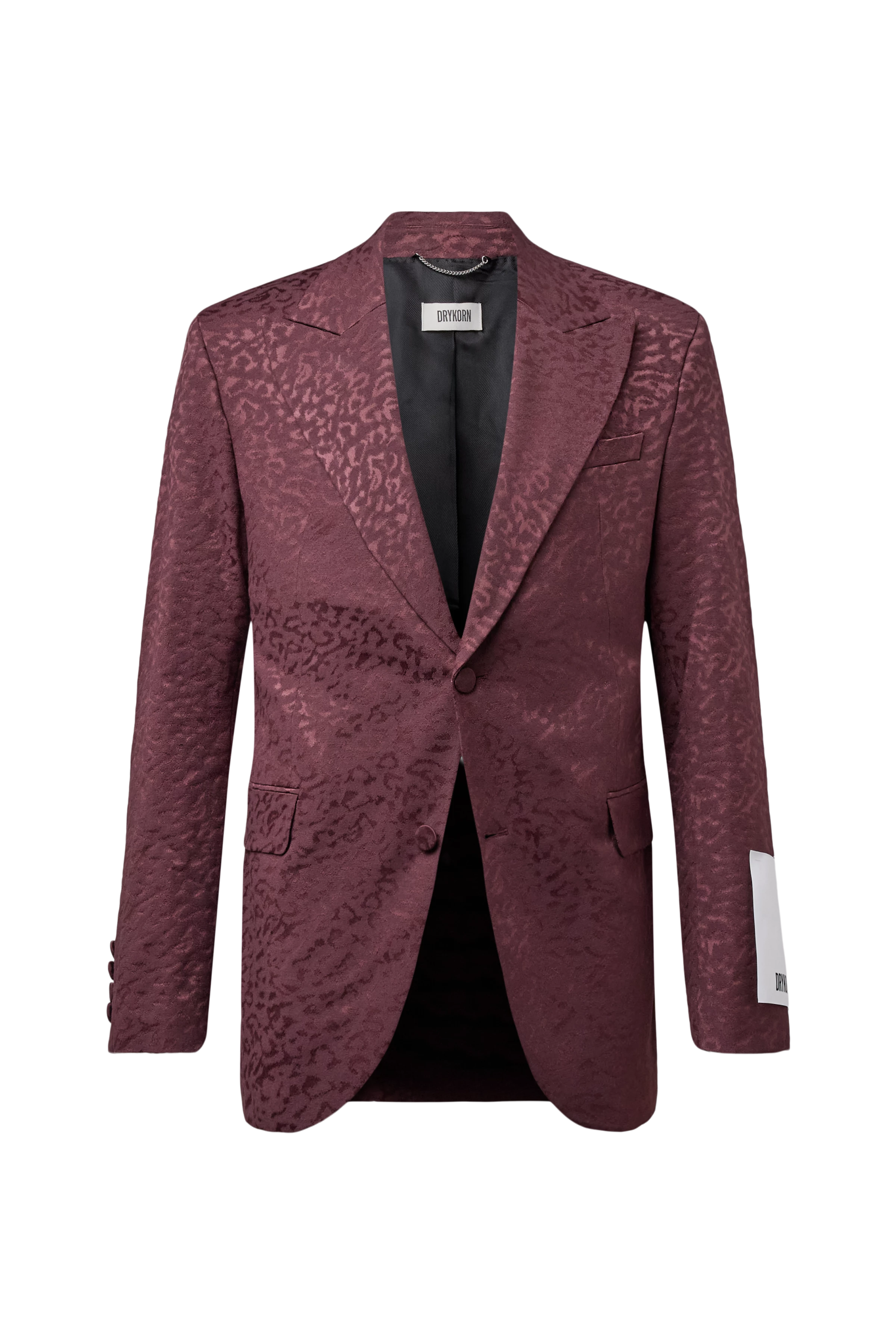 JACATO - Dinner jacket in leopard jacquard - men - red - Freisteller Frontansicht