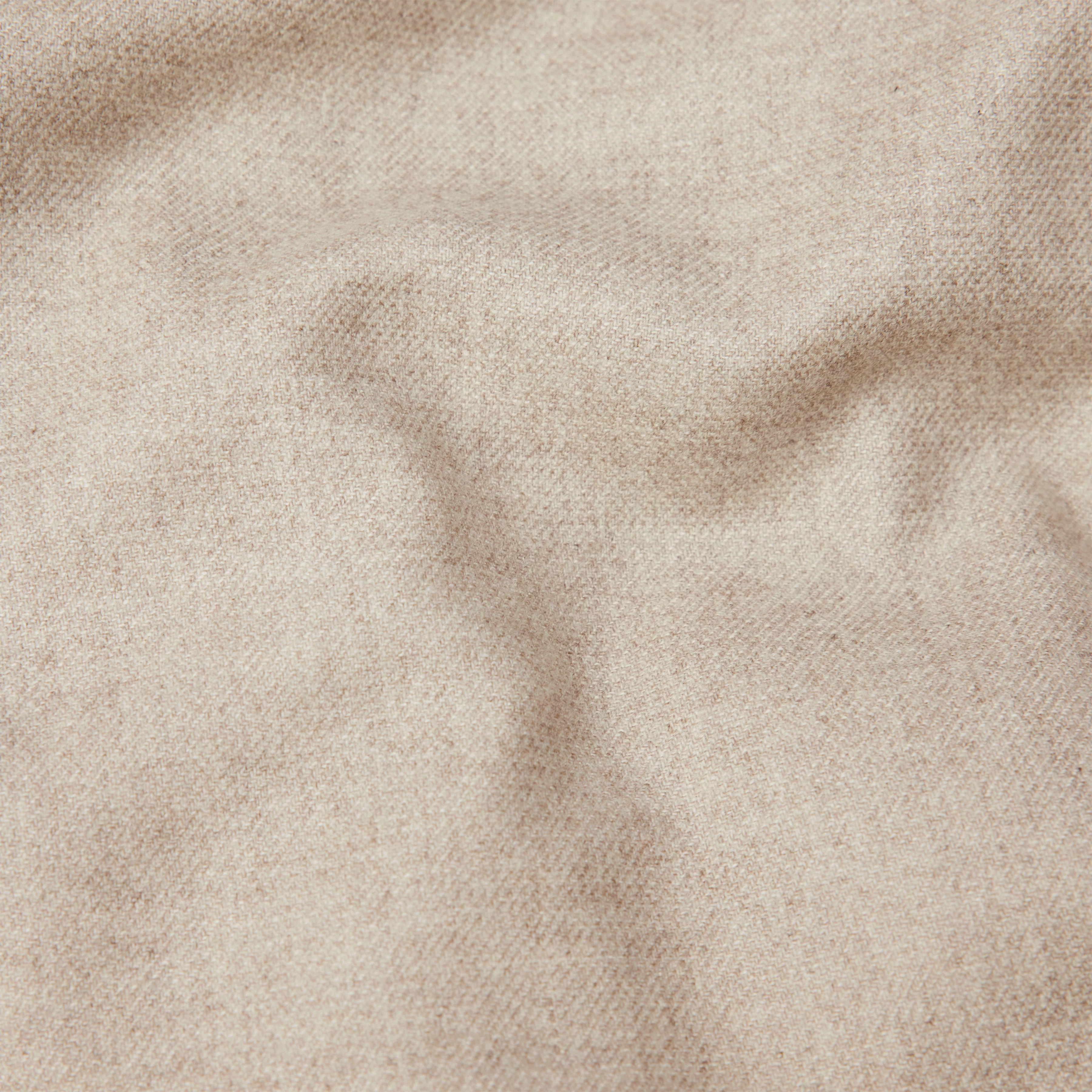 LOGEN - Zweireihiges Sakko mit Spitzkragen in softem Woll-Flanell - Herren - beige - Materialbild (B2C)