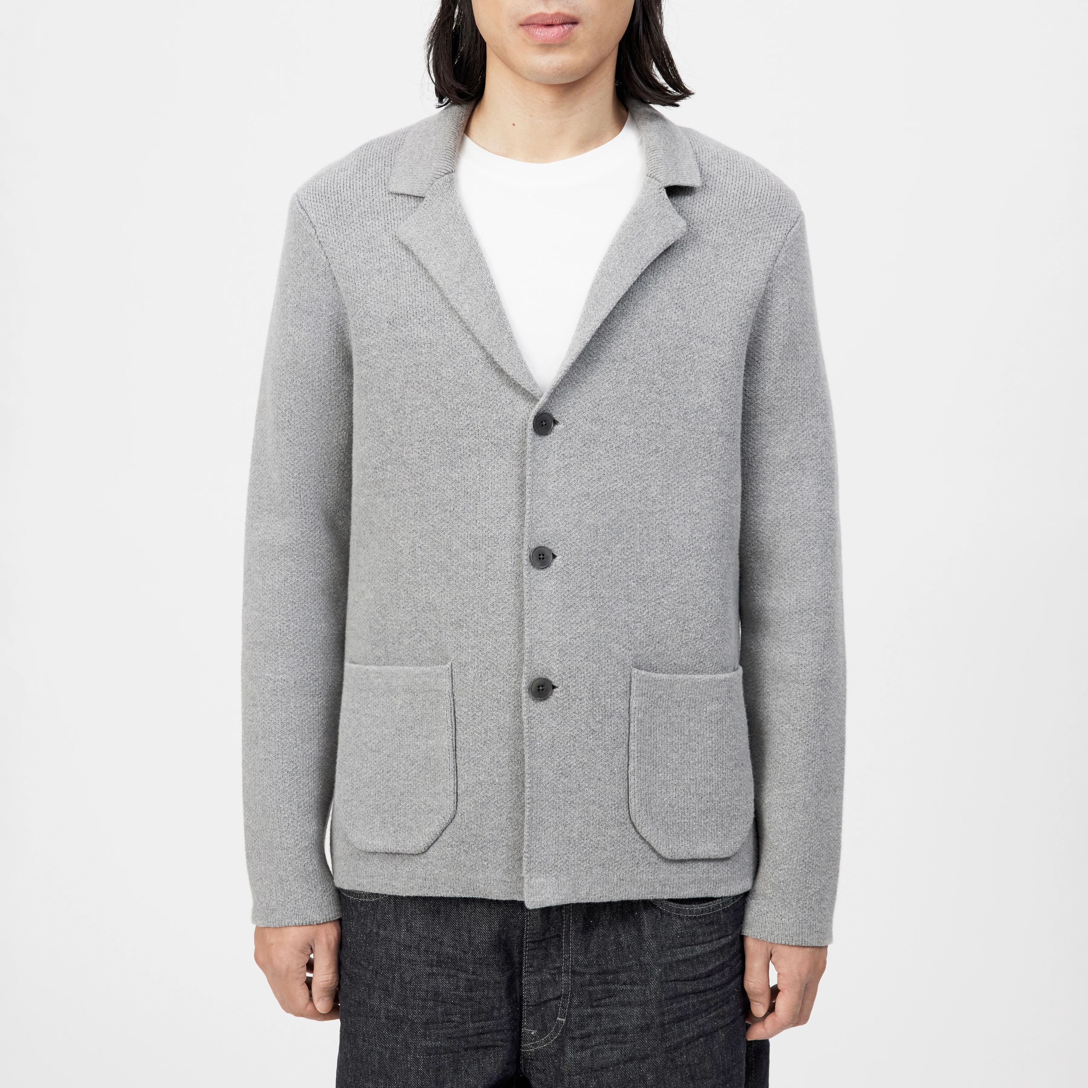 TIMMINO_2 - Cardigan en mélange de coton - men - gris - Frontansicht
