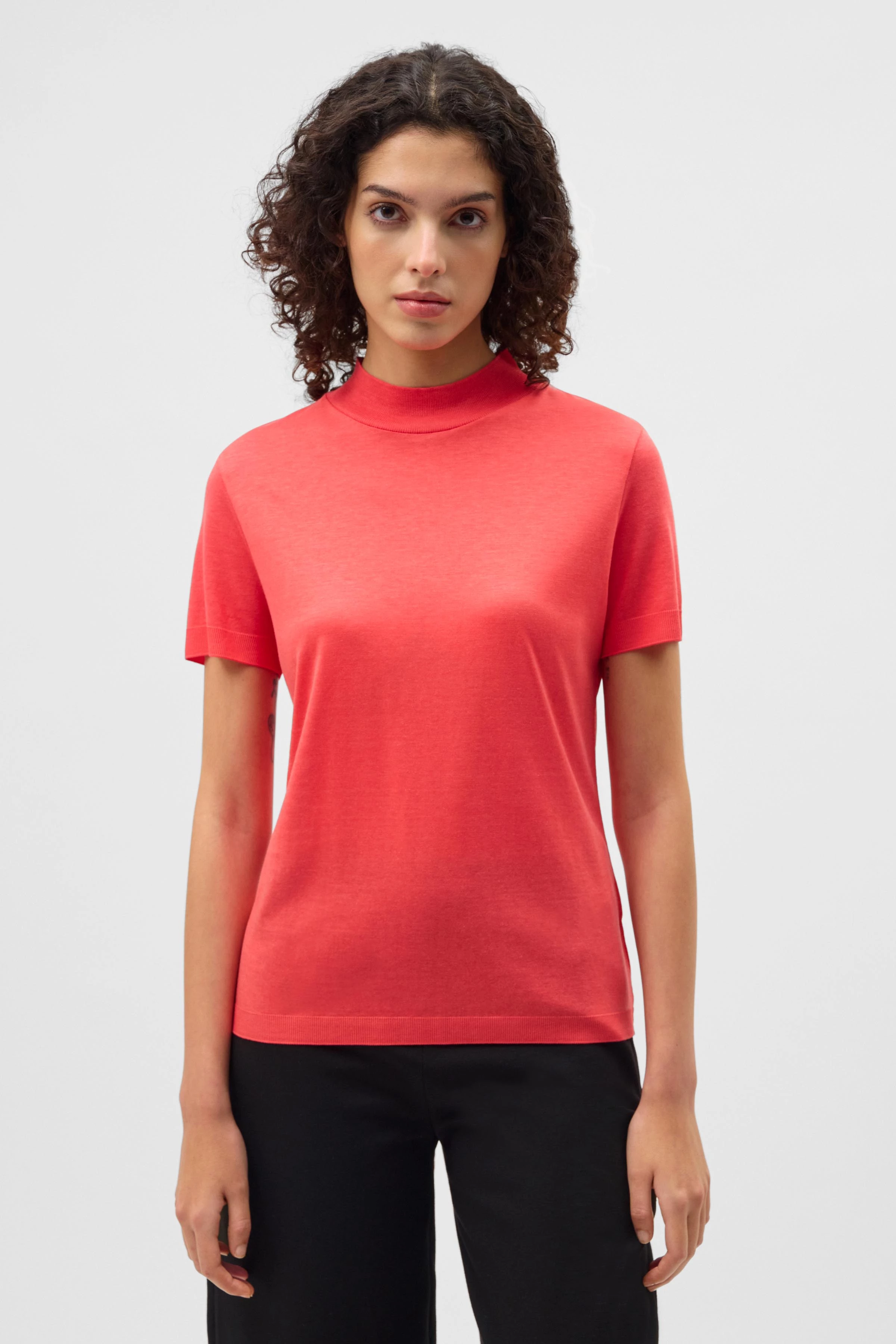 ZELLA - T-shirt in lyocell-cotton jersey - women - orange - Frontansicht